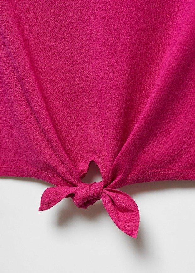 Mango - Pink Lt-Pastel Knot Cotton T-Shirt