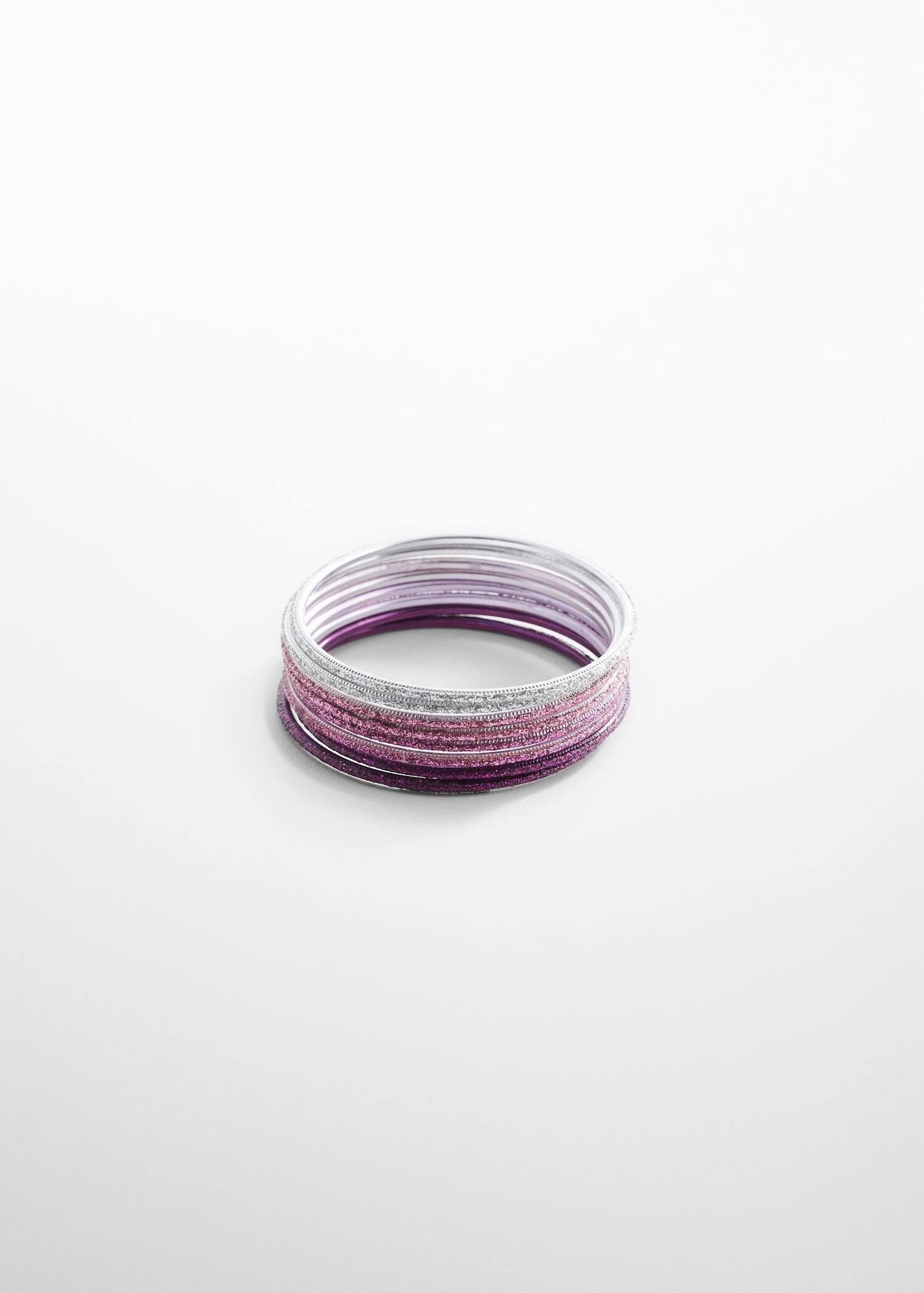 Mango - Pink Crystal Bracelets - Set Of 8, Kids Girls