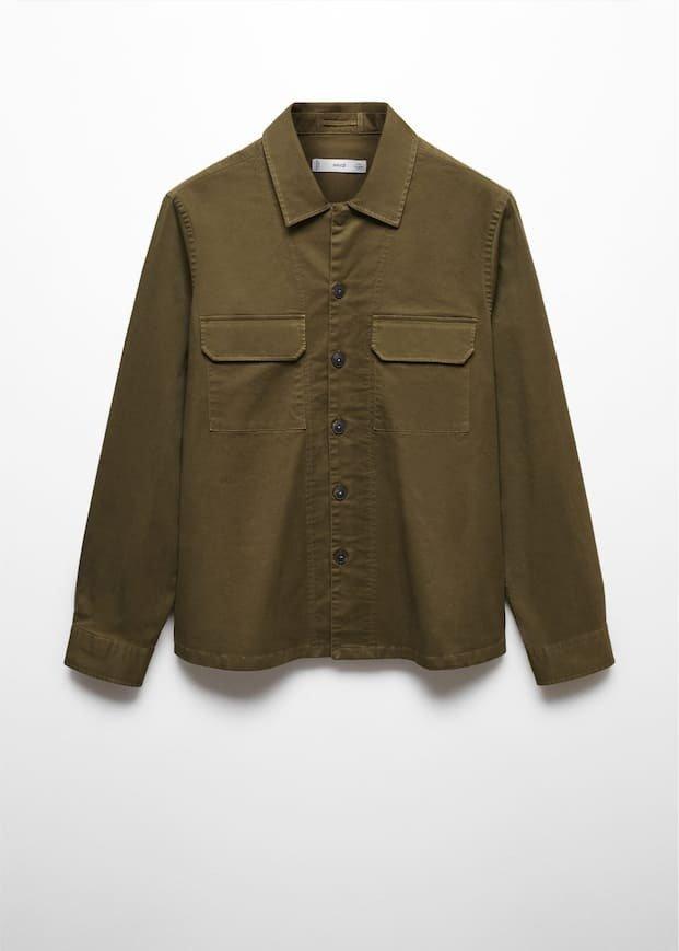 Mango - Khaki Cotton Overshirt With Pockets