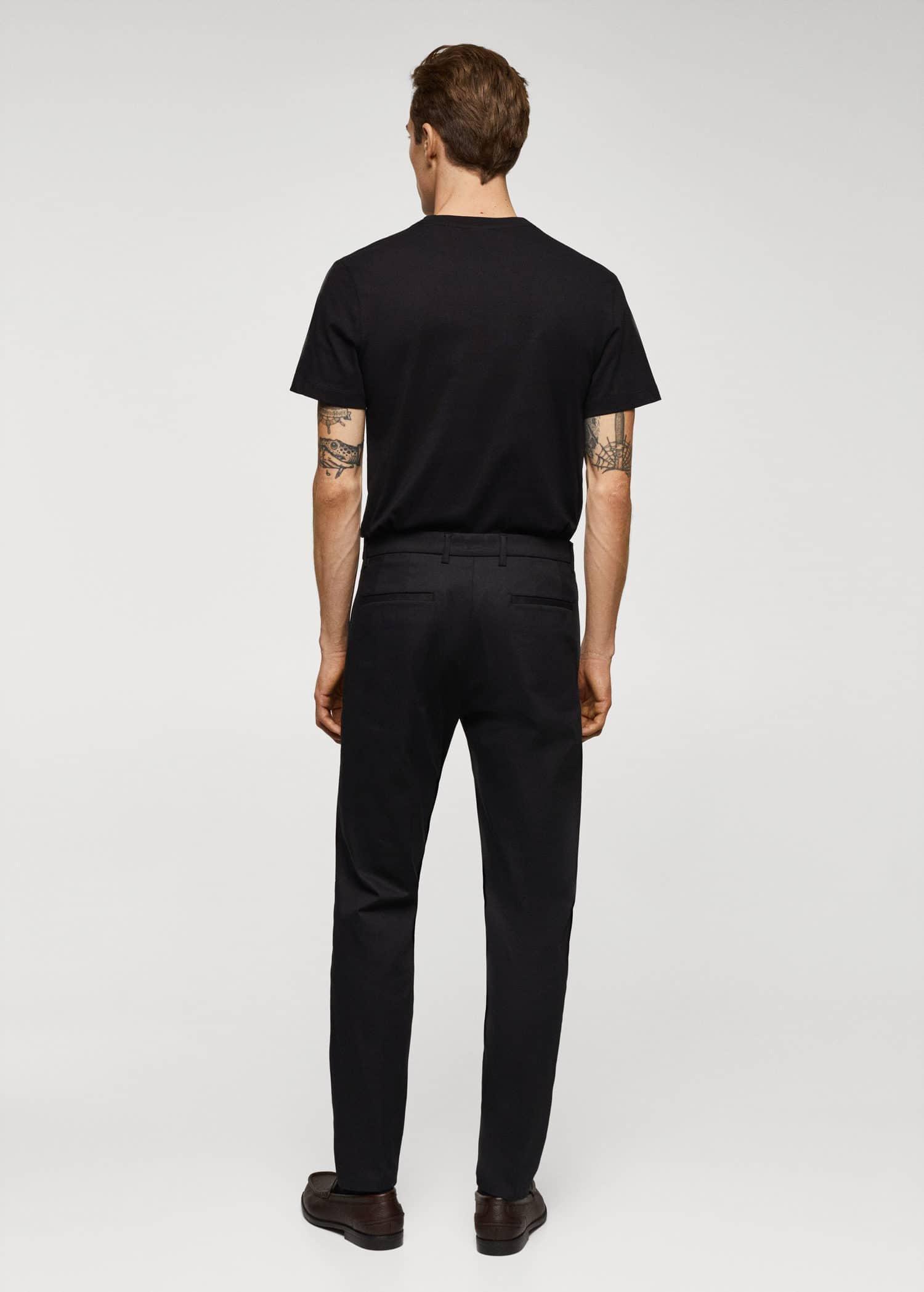 Mango - Black Basic Cotton Stretch T-Shirt