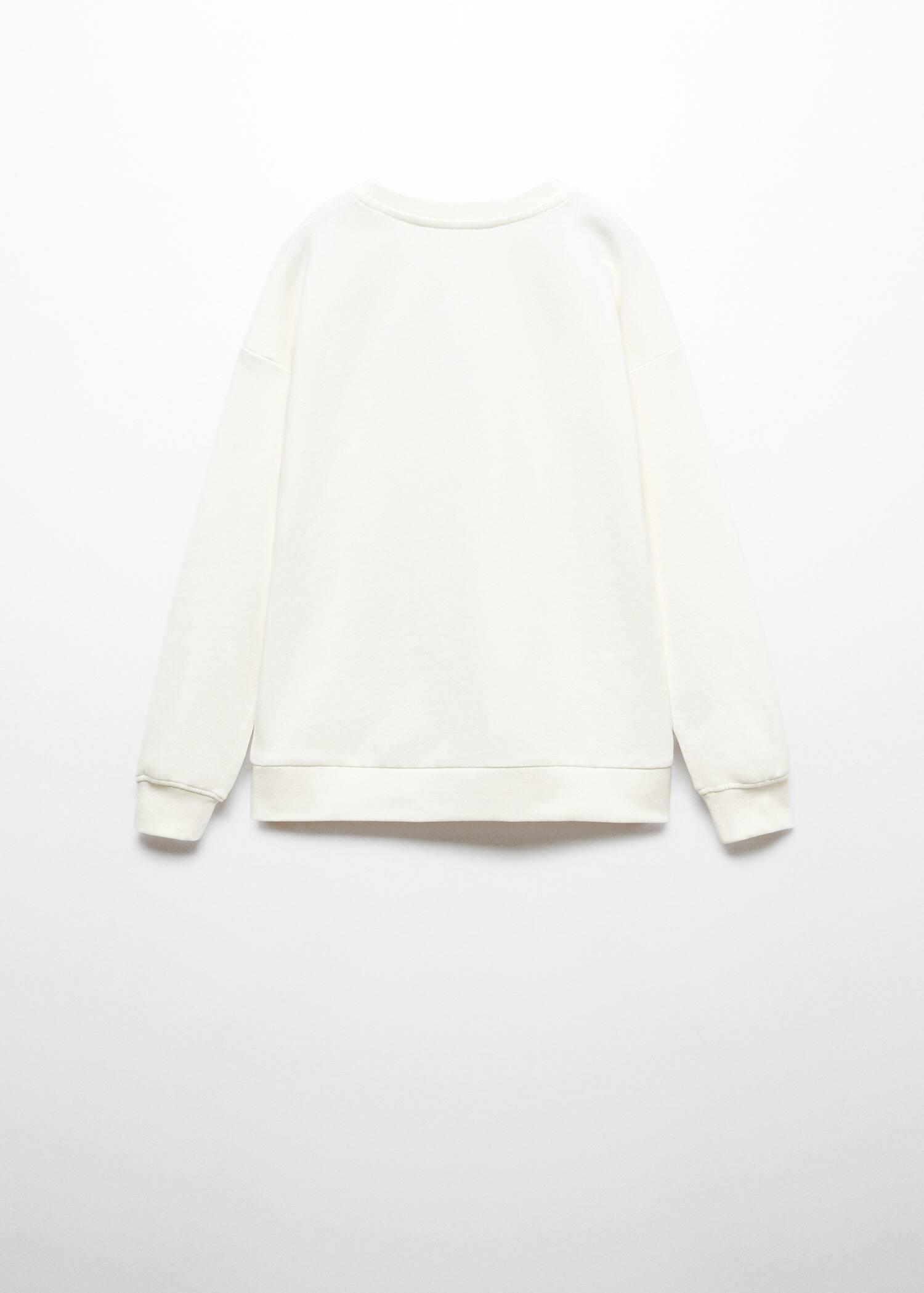 Mango - White Cotton-Blend Message Sweatshirt, Kids Girls