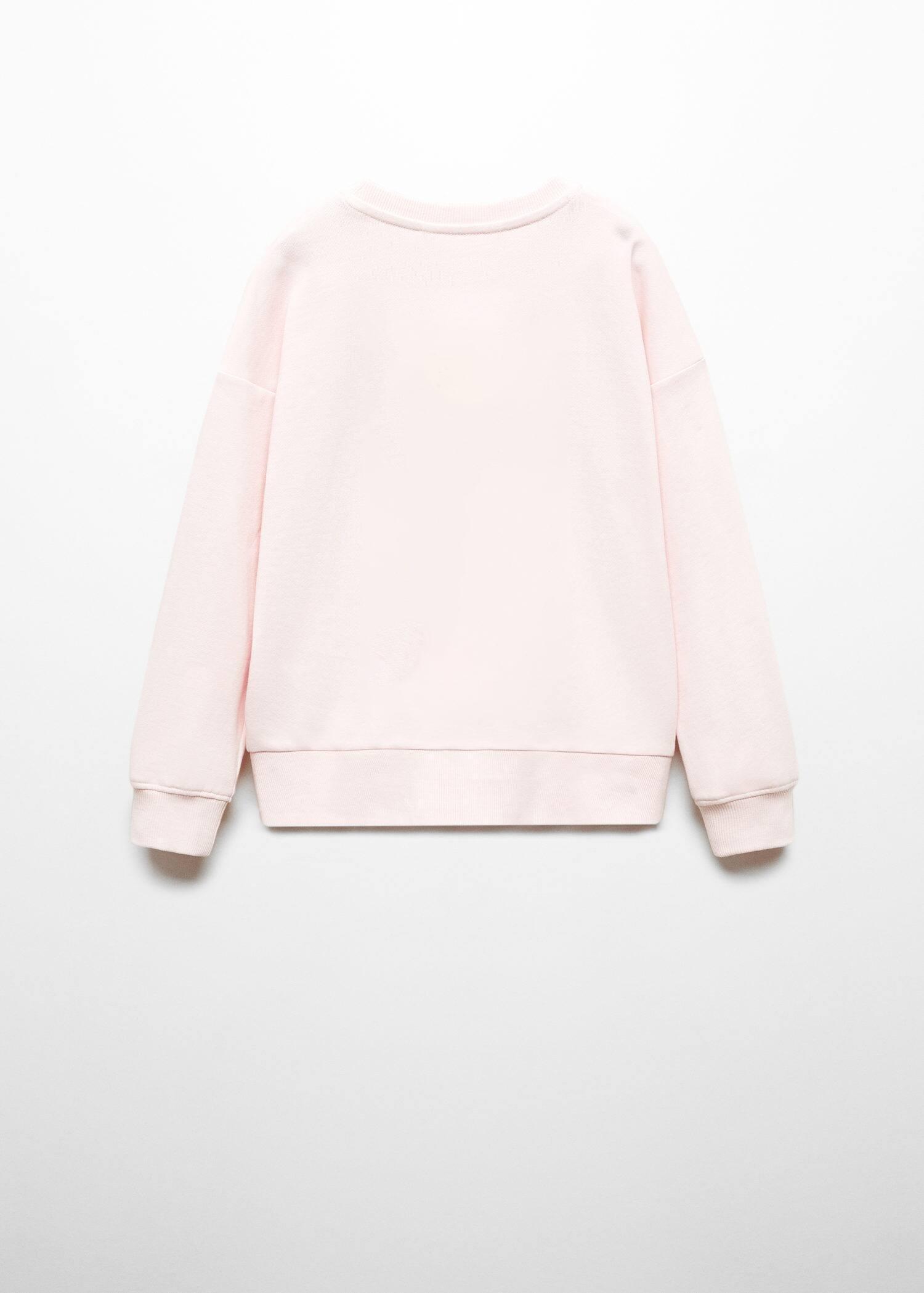 Mango - Pink Lt-Pastel Cotton-Blend Message Sweatshirt, Kids Girls