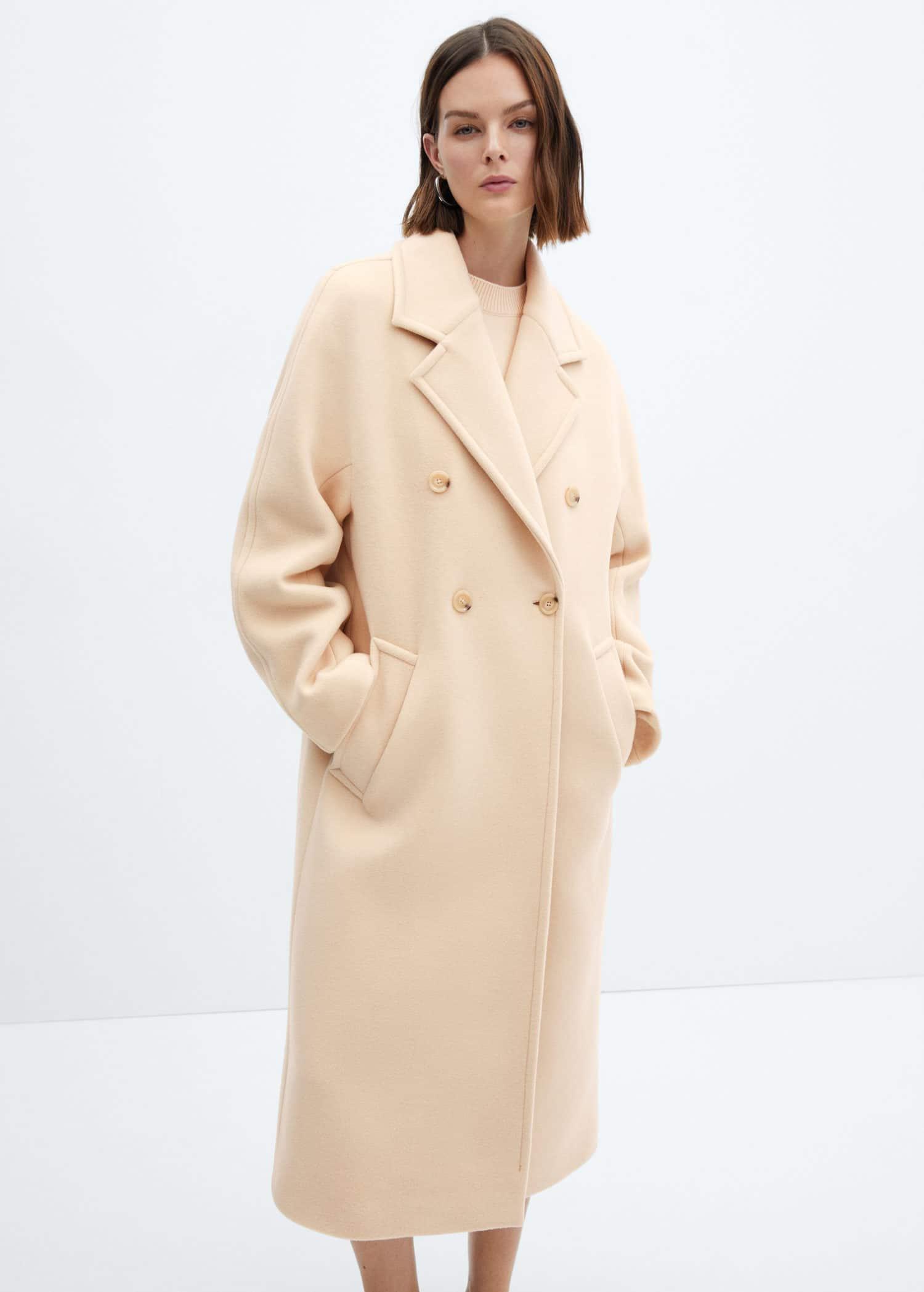 Mango lapels wool coat store