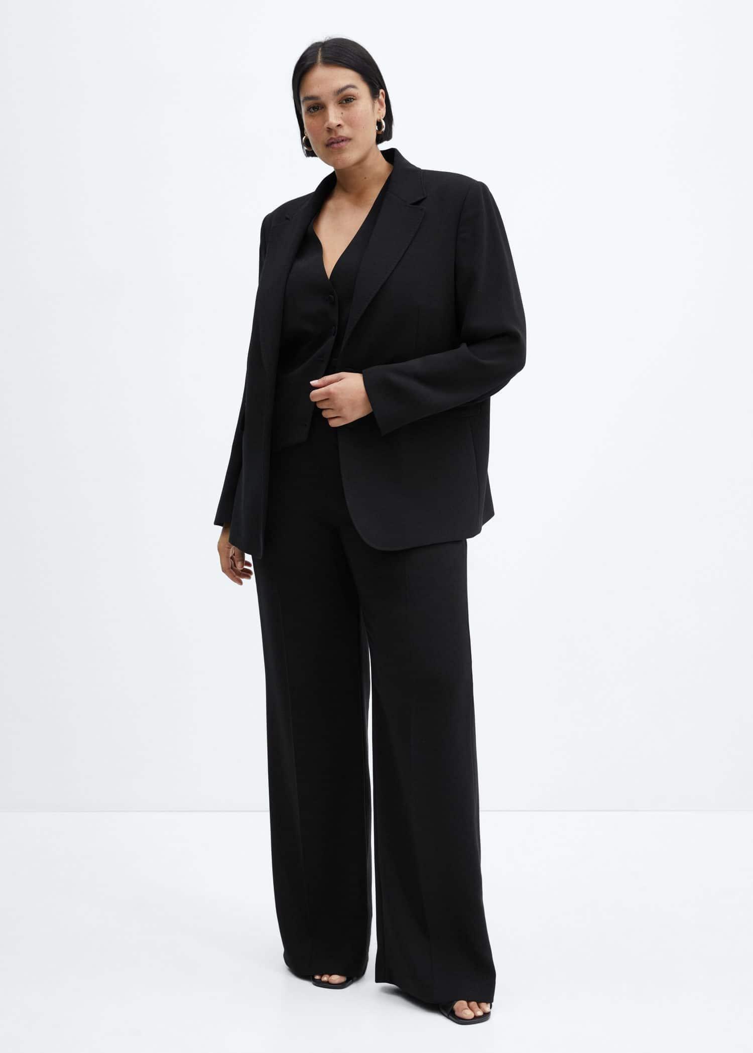 تسوق Black Straight-Fit Suit Jacket Mango | أزاديا الإمارات العربية المتحدة