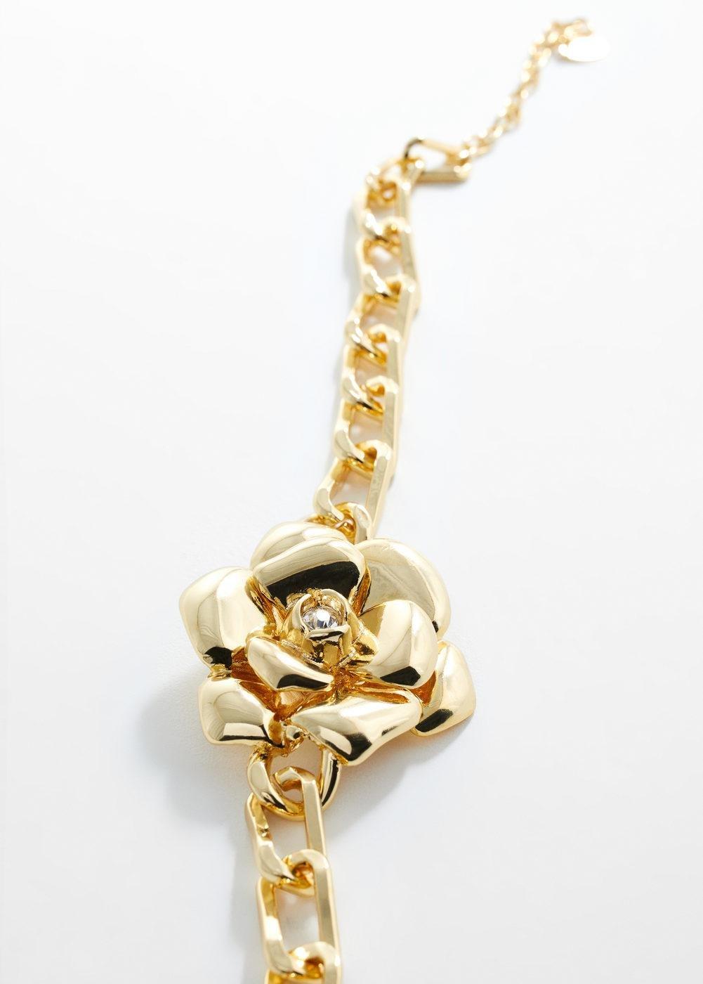 Gold Flower Chain Necklace, , large image number 0