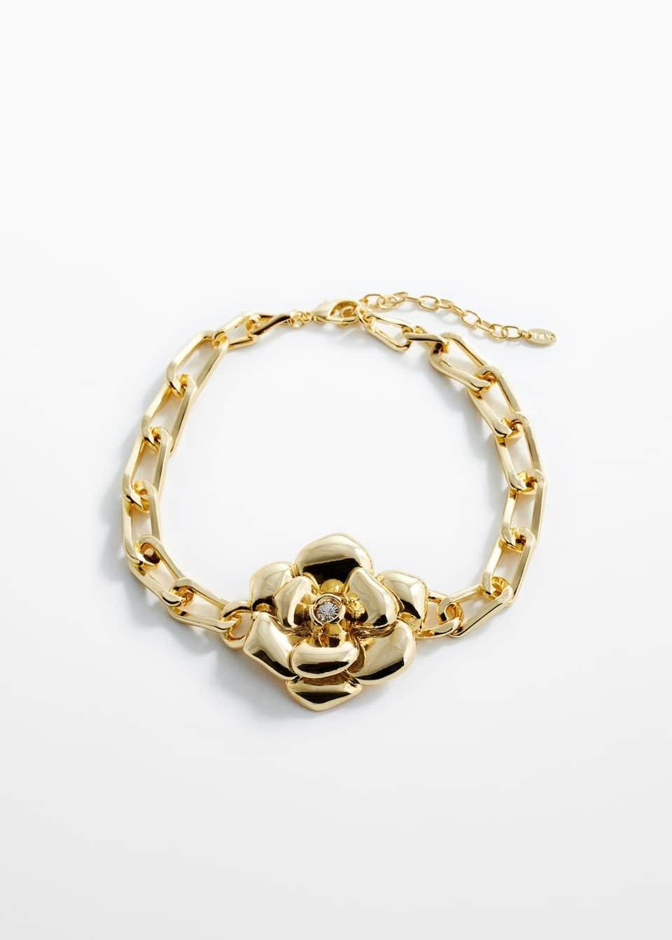 Gold Flower Chain Necklace, , large image number 2