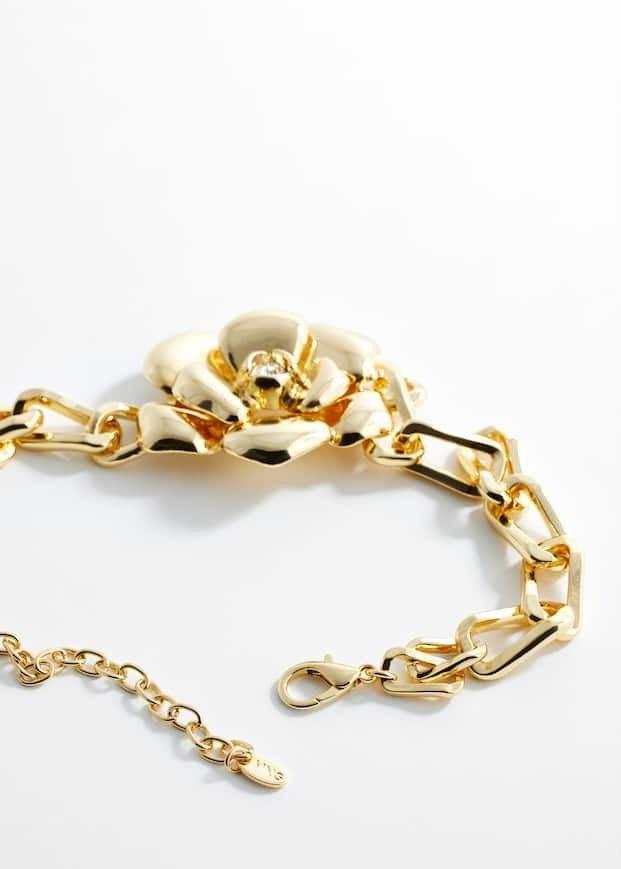 Gold Flower Chain Necklace, , large image number 4