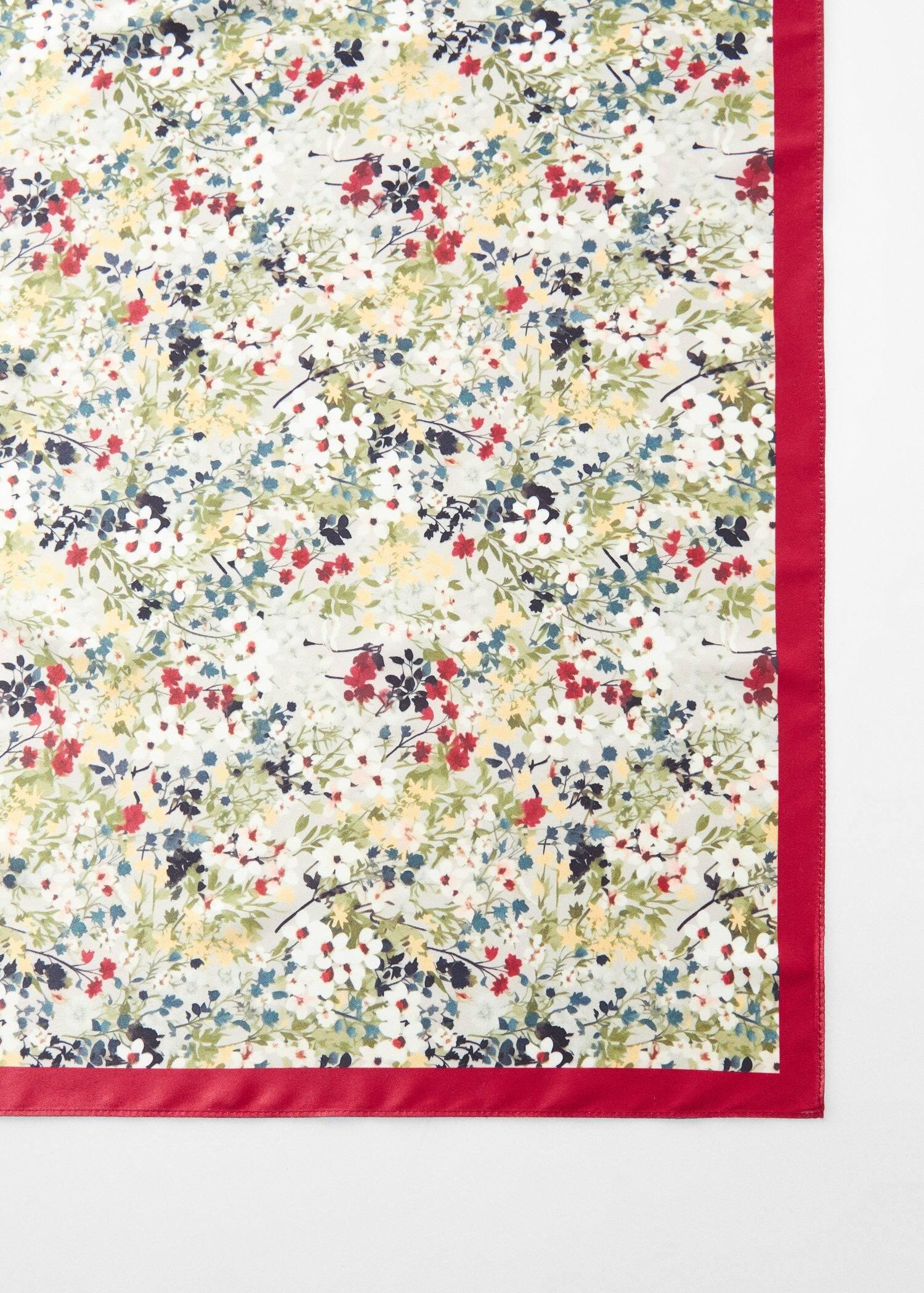 Red Floral Printed Scarf, , large image number 0