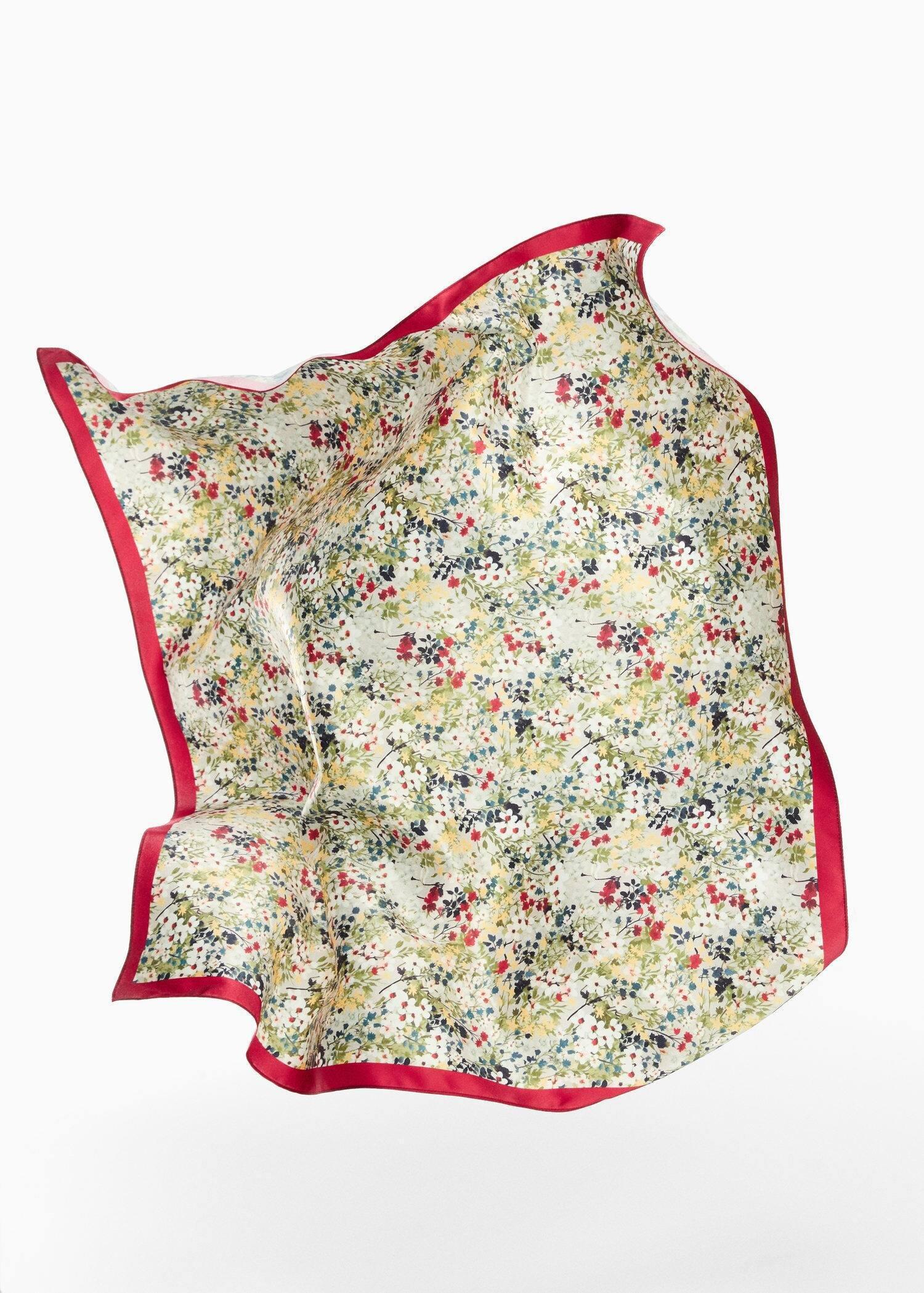 Red Floral Printed Scarf, , large image number 2