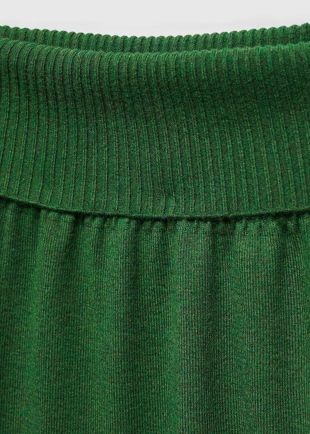 Mango - Green Long Knitted Skirt