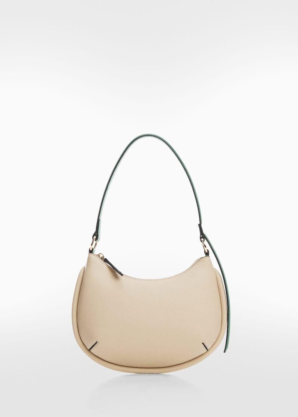 Beige Bicolor Shoulder Bag, , large image number 4