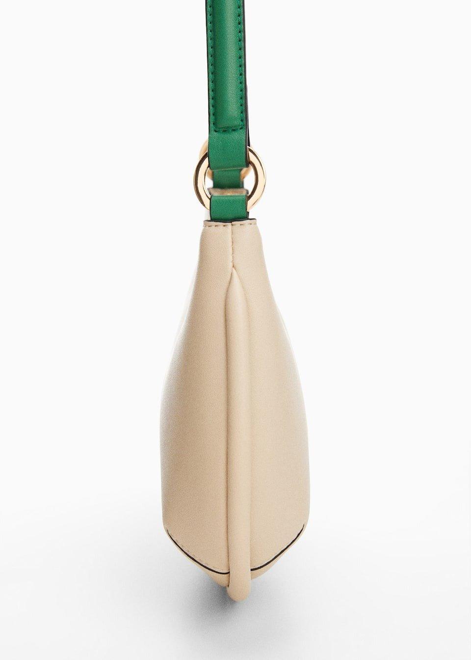 Beige Bicolor Shoulder Bag, , large image number 6
