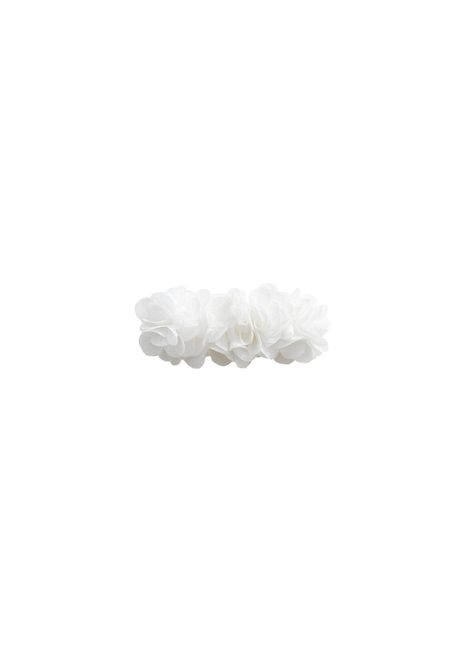 White Floral Hair Clip, Kids Girls, , large image number 0