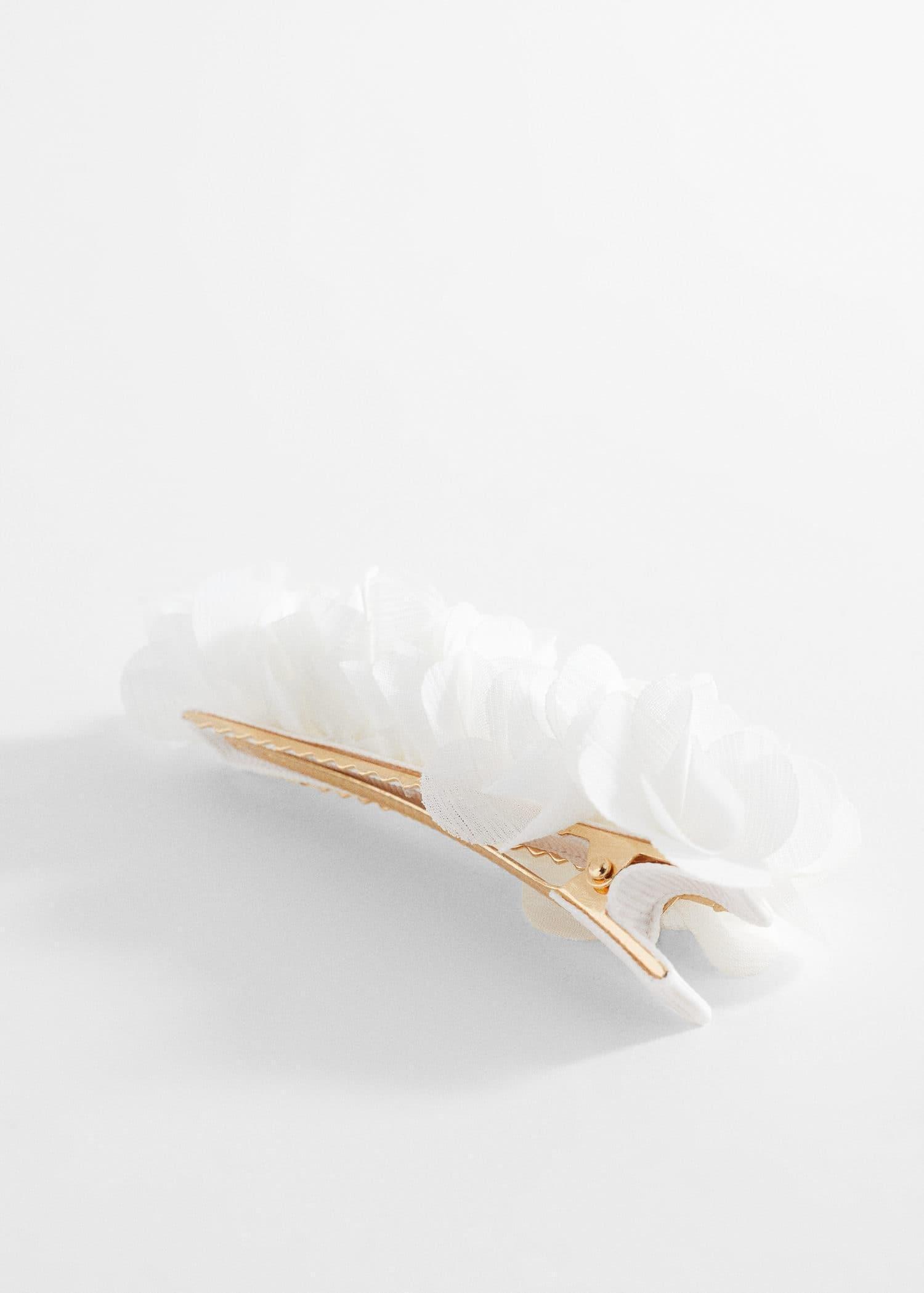 White Floral Hair Clip, Kids Girls, , large image number 2