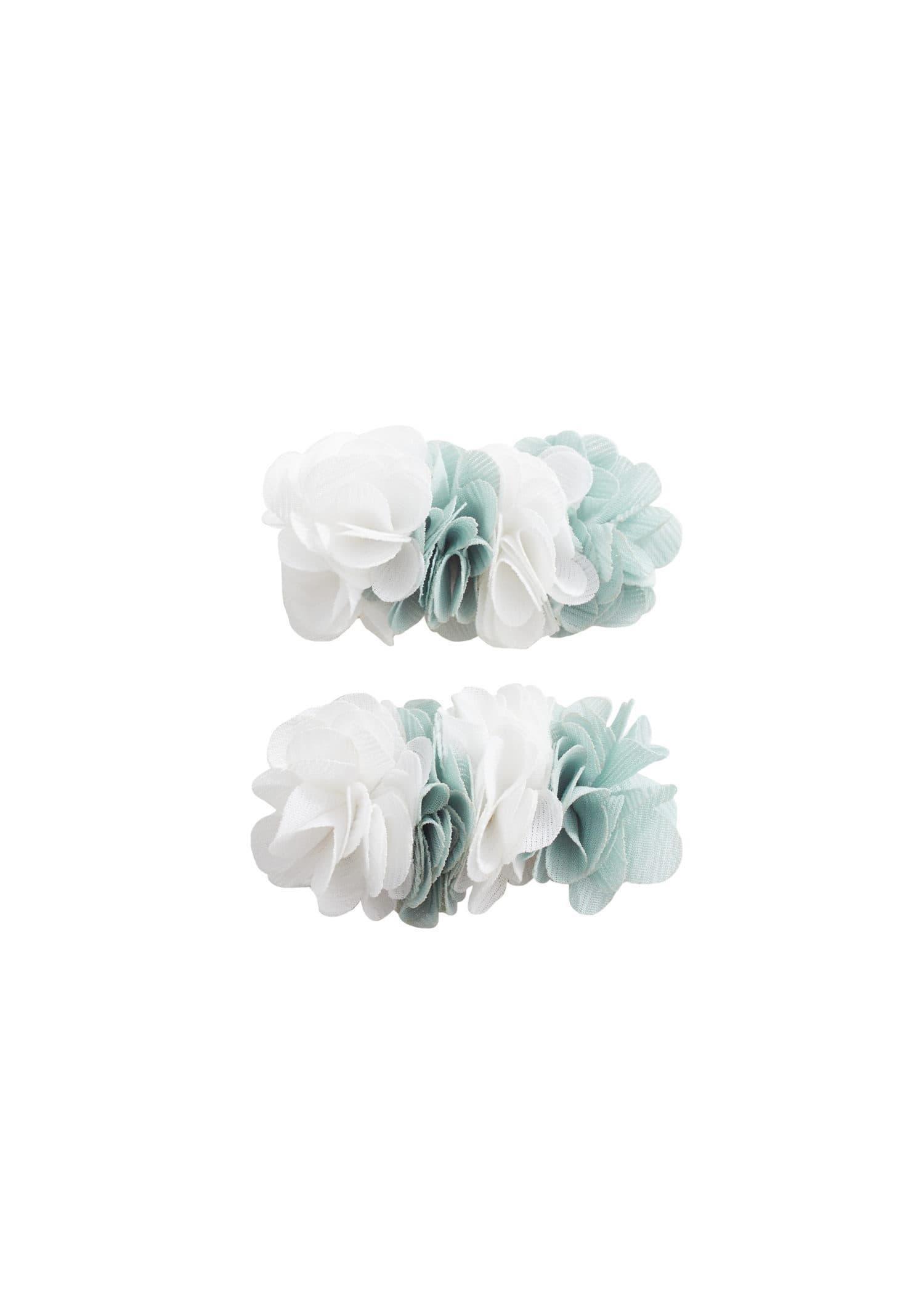 Turquoise Flower Hairclips - Set Of 2, Kids Girls, , large image number 0