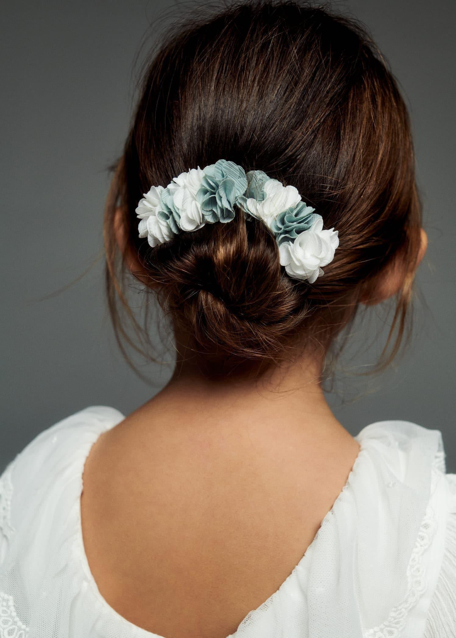 Turquoise Flower Hairclips - Set Of 2, Kids Girls, , large image number 1