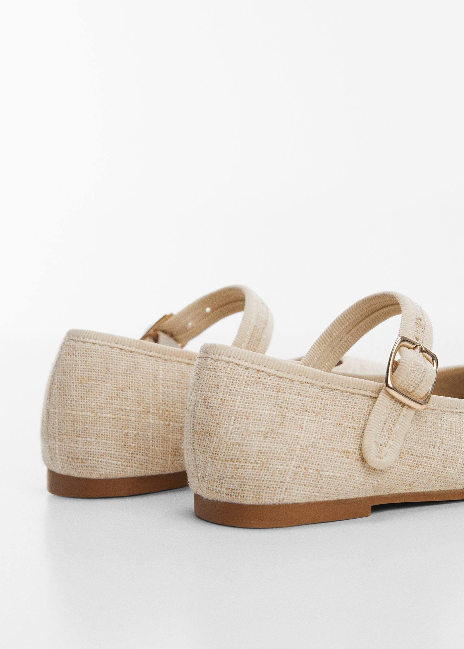 Mango - Beige Linen Ballerinas, Baby Girls