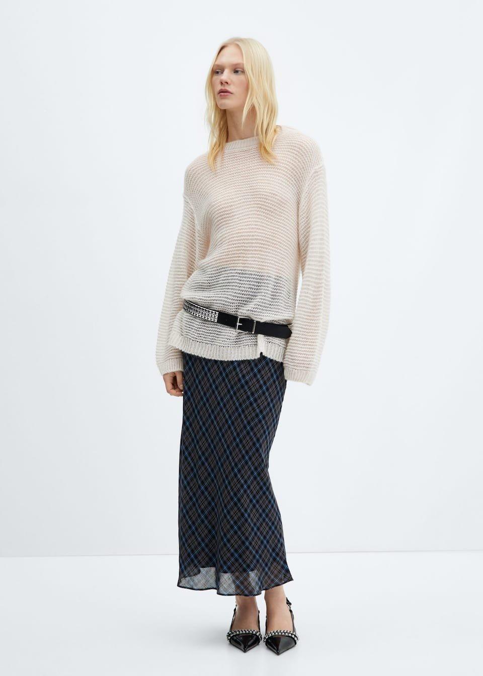 Mango - White Semi-Transparent Knitted Sweater