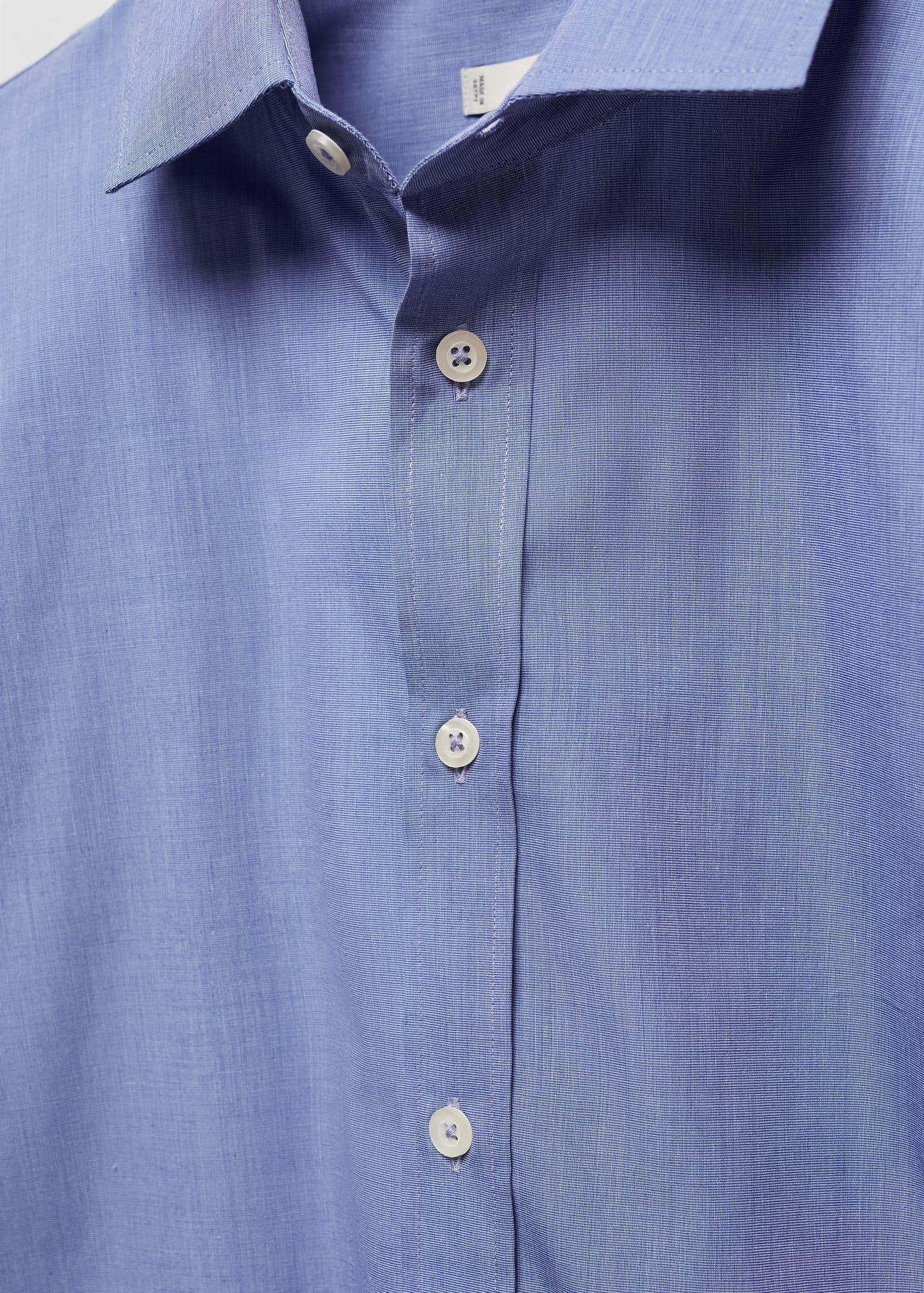 Mango - Blue Slim Fit Cotton Shirt