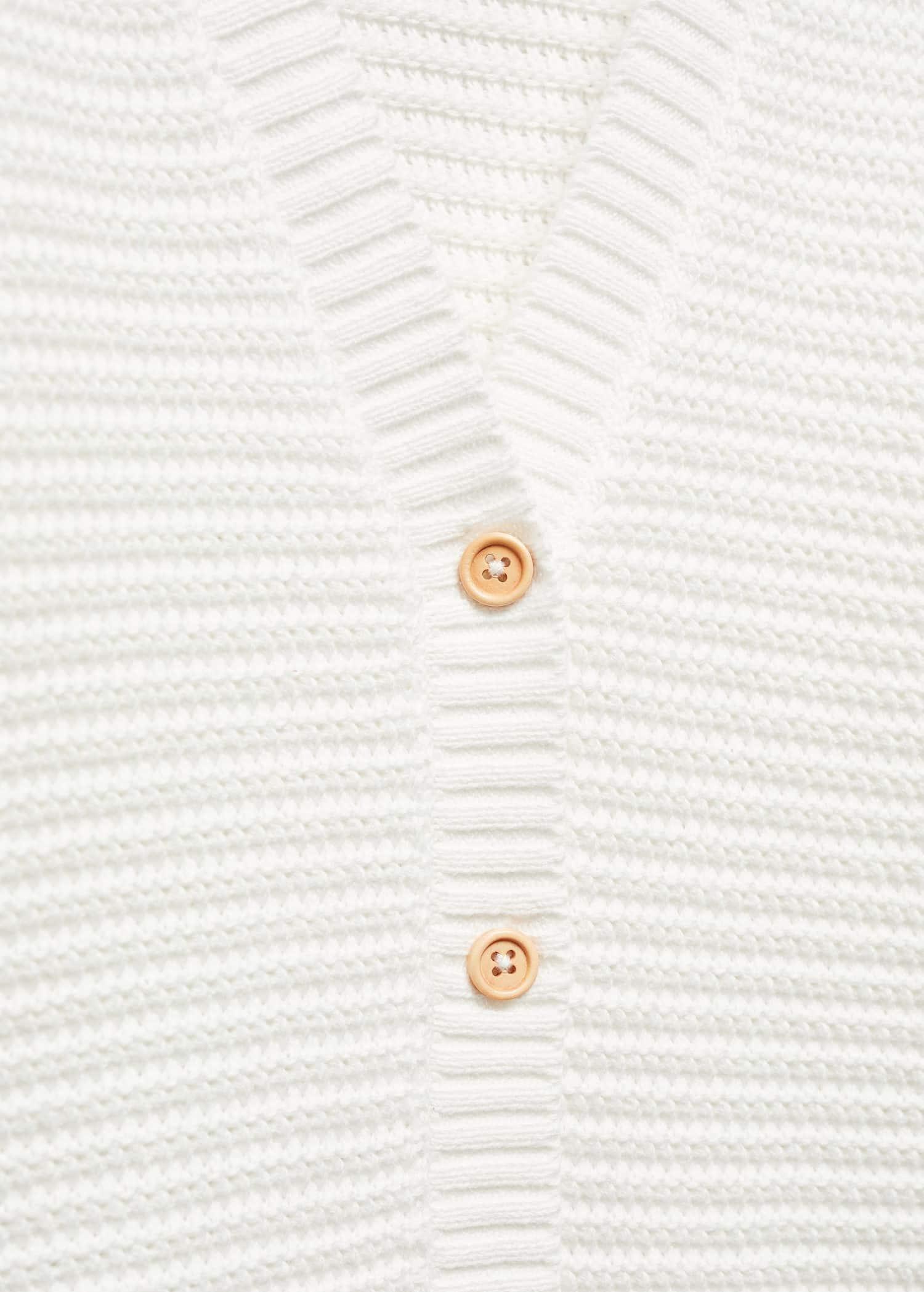 Mango - White Button Knit Cardigan, Kids Girls