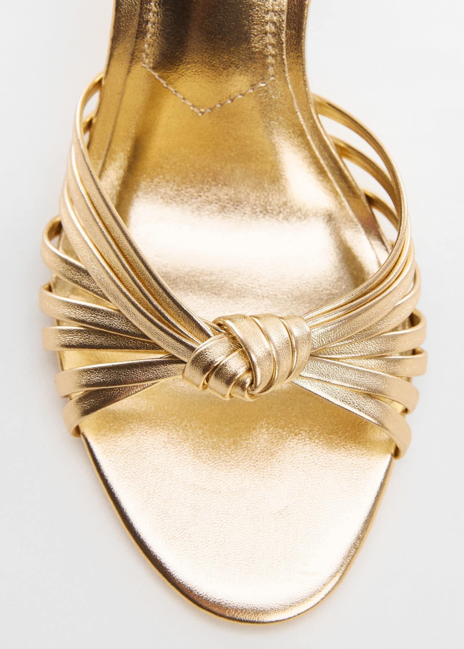 Gold Strappy Heeled Sandals, , large image number 1