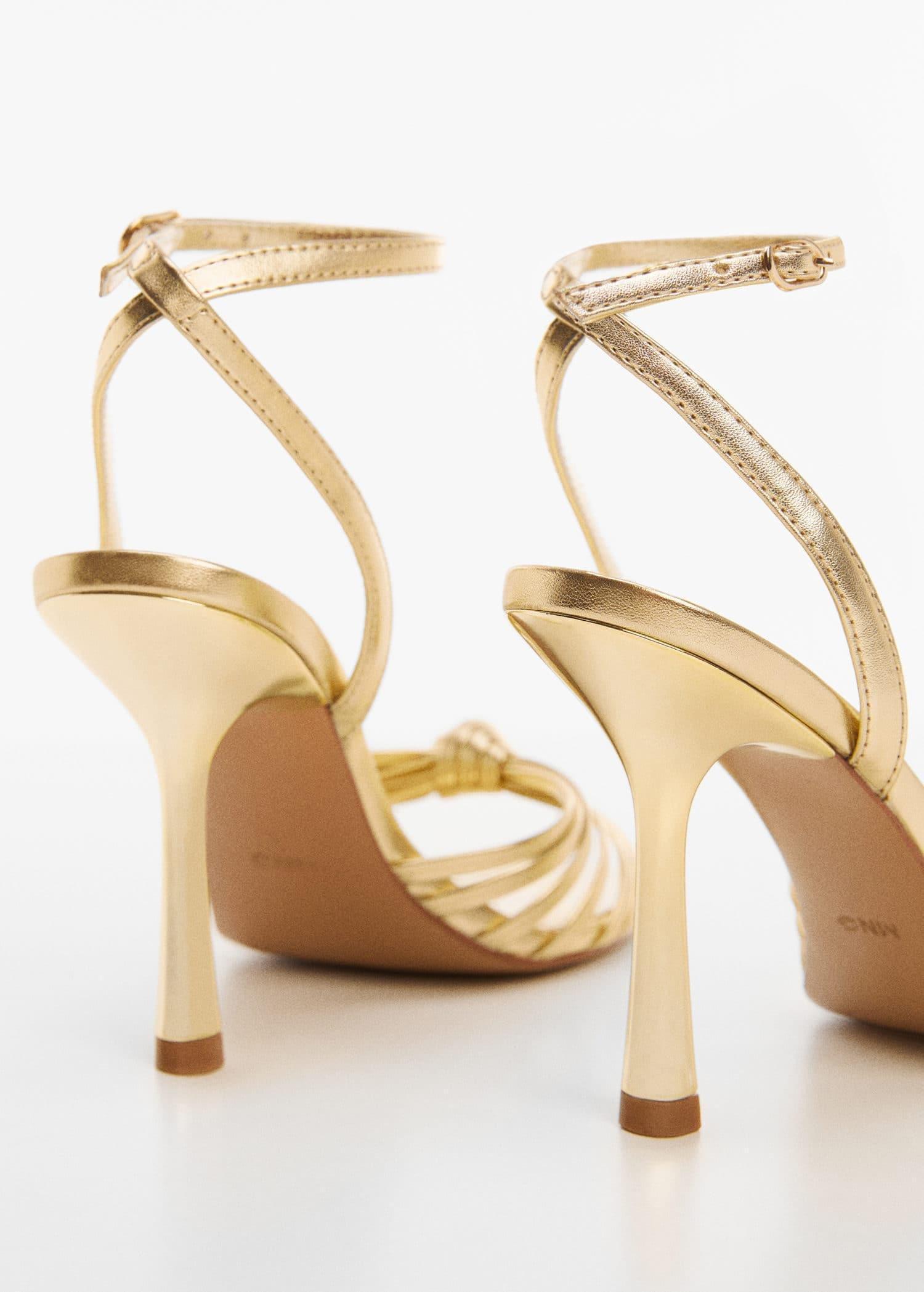 Mango - Gold Strappy Heeled Sandals