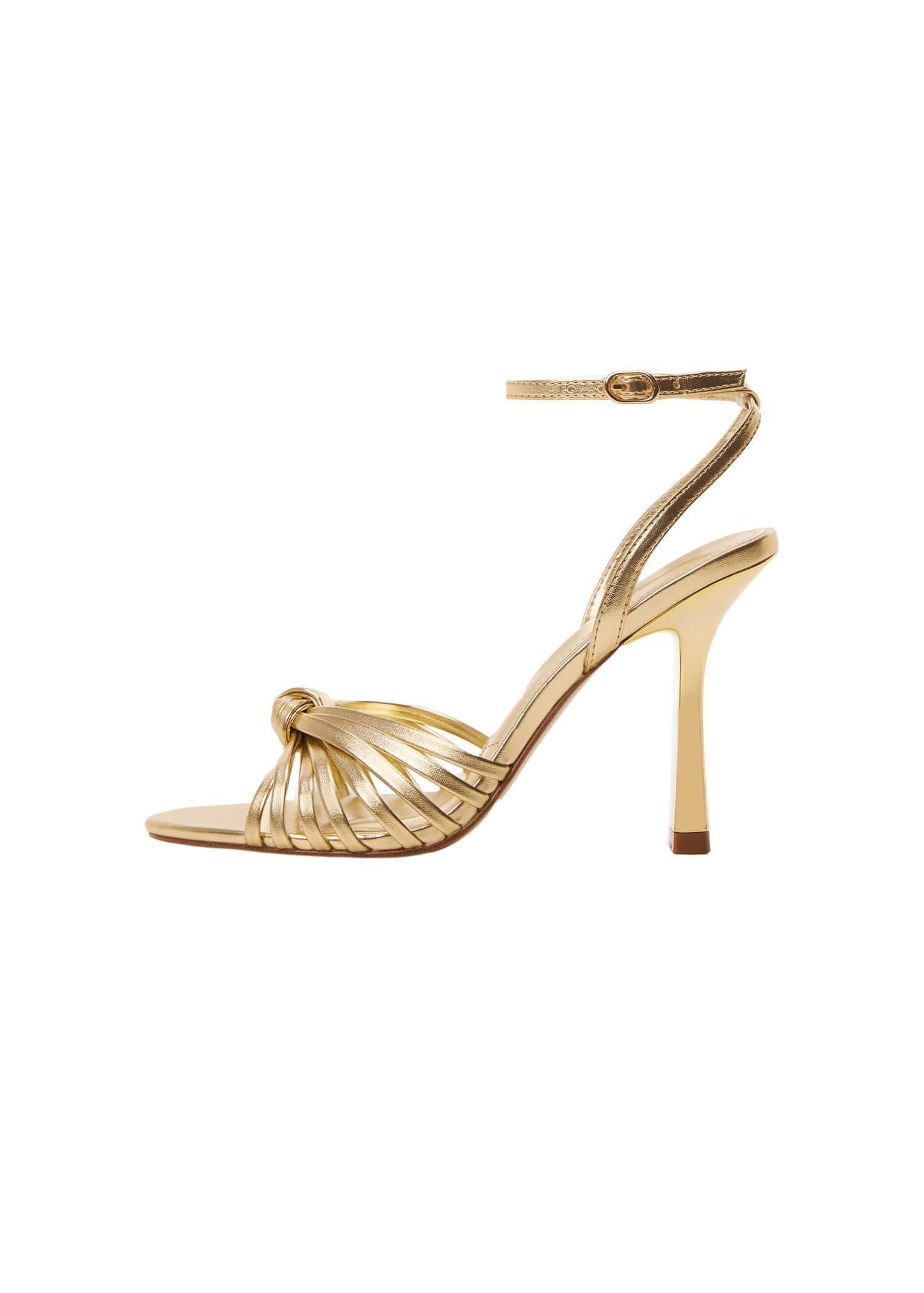 Gold Strappy Heeled Sandals, , large image number 3