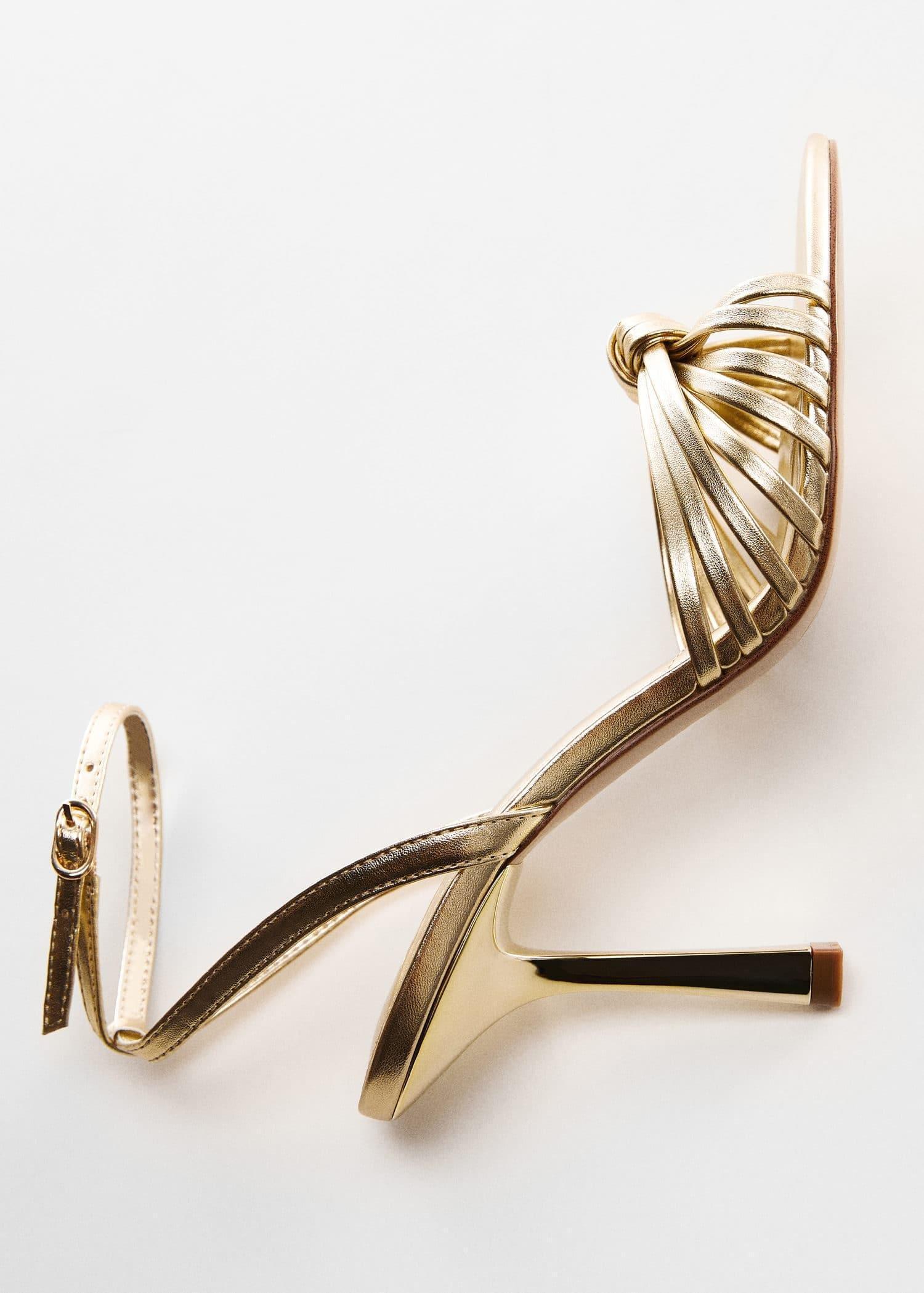 Gold Strappy Heeled Sandals, , large image number 4