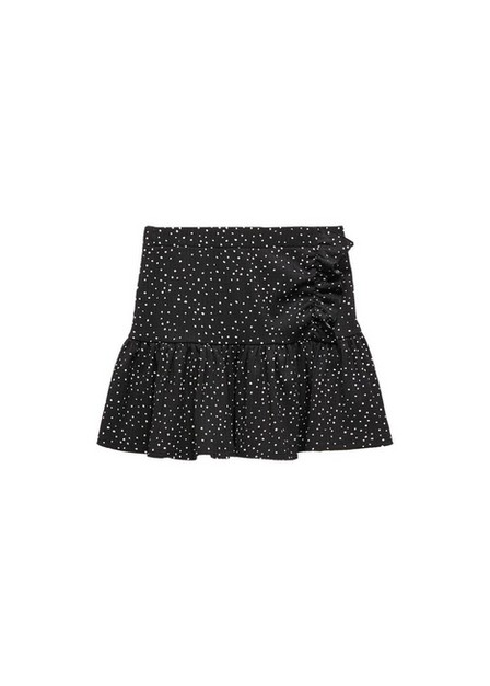 Mango - Black Ruffled Polka Dot Skirt, Kids Girls