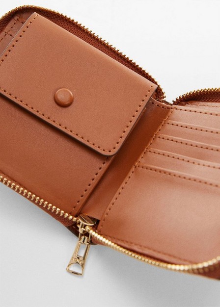 Mango - Brown Faux-Leather Wallet