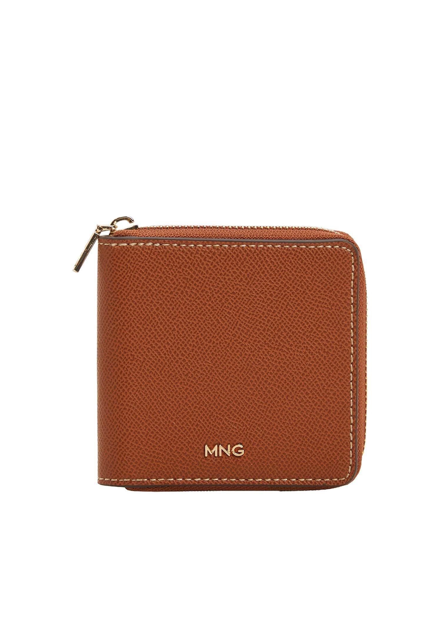 Mango - Brown Faux-Leather Wallet