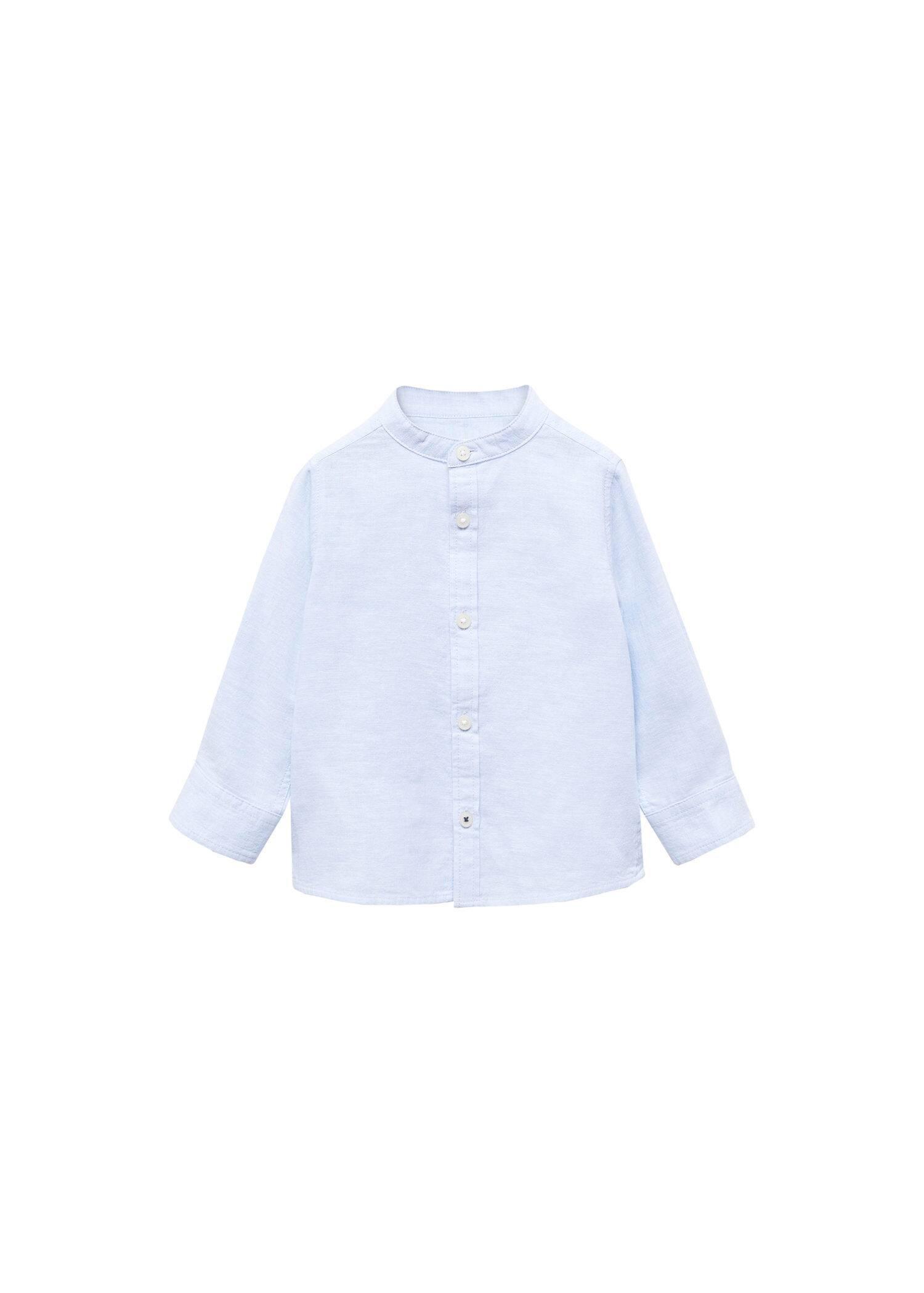 Mango - Blue Lt-Pastel Linen Shirt, Kids Boys