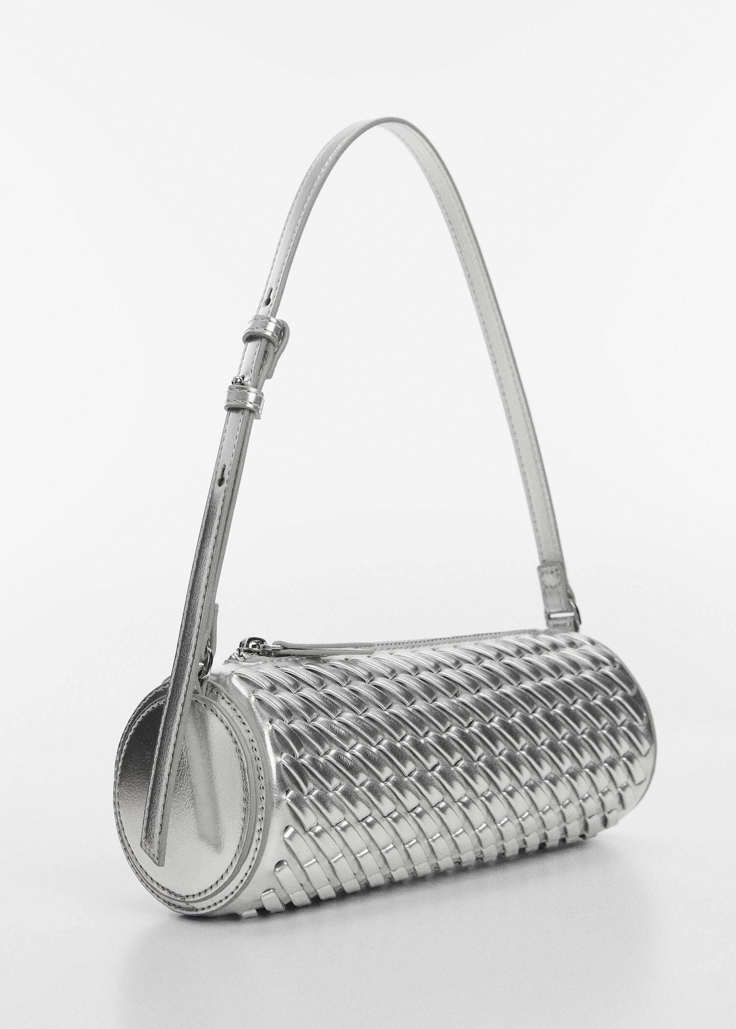 Silver Braided Cylindrical Bag, , large image number 0