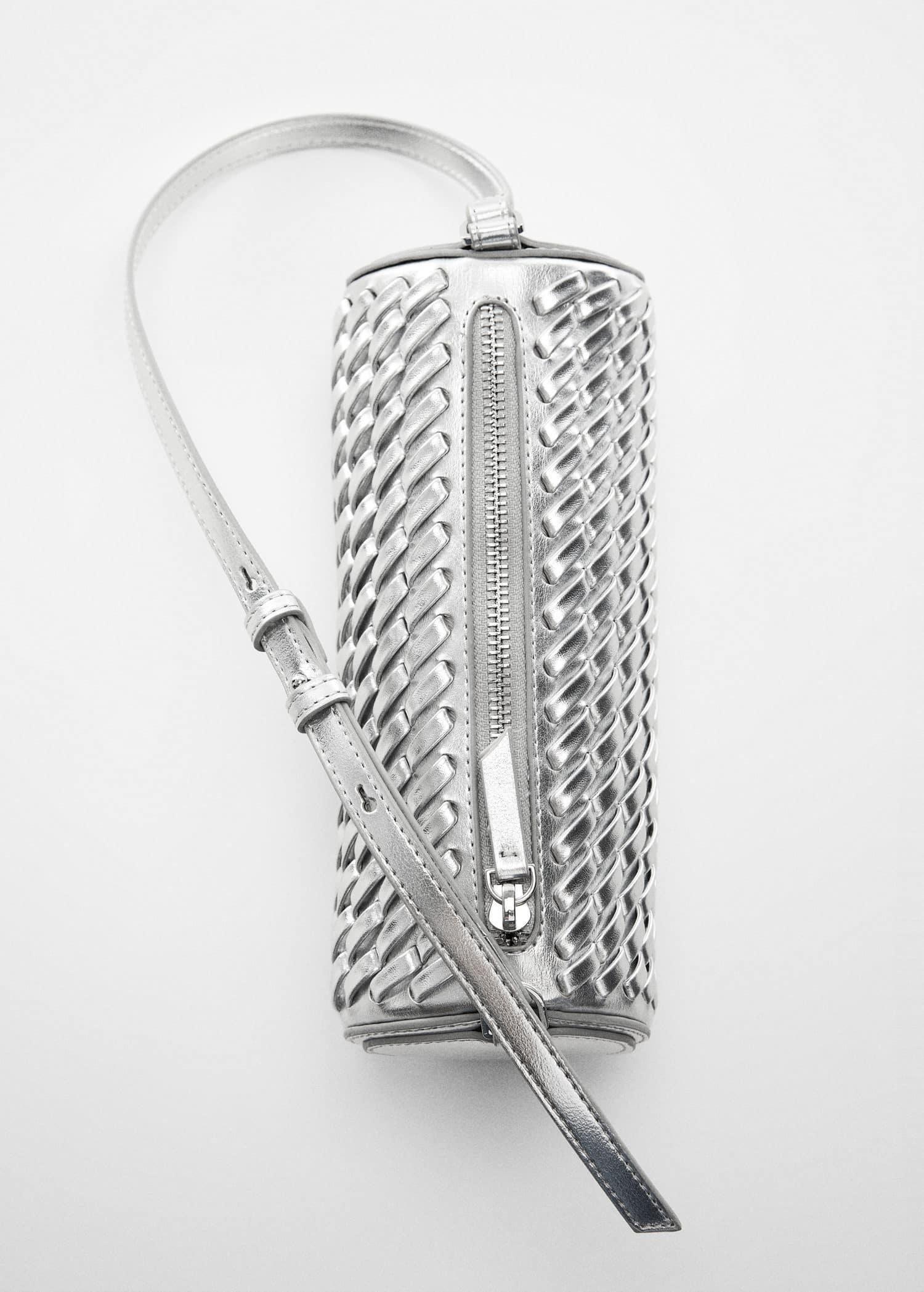 Silver Braided Cylindrical Bag, , large image number 2