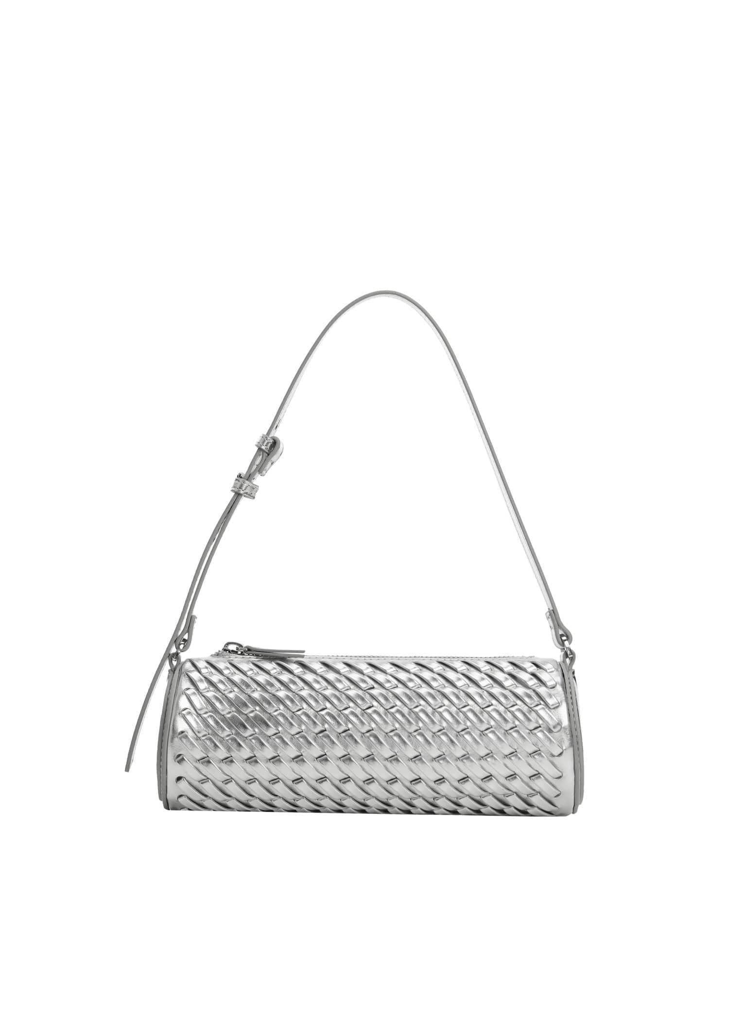 Silver Braided Cylindrical Bag, , large image number 3