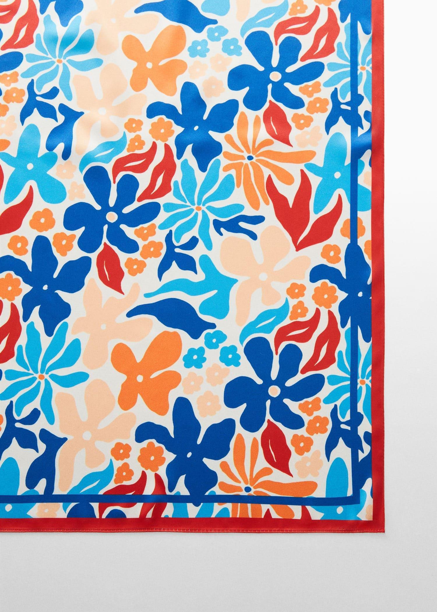 Red Floral Printed Scarf, , large image number 0