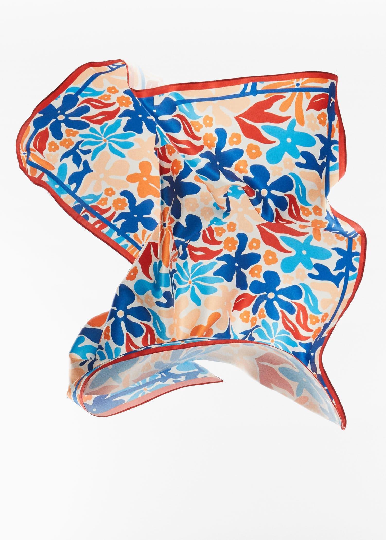 Red Floral Printed Scarf, , large image number 2