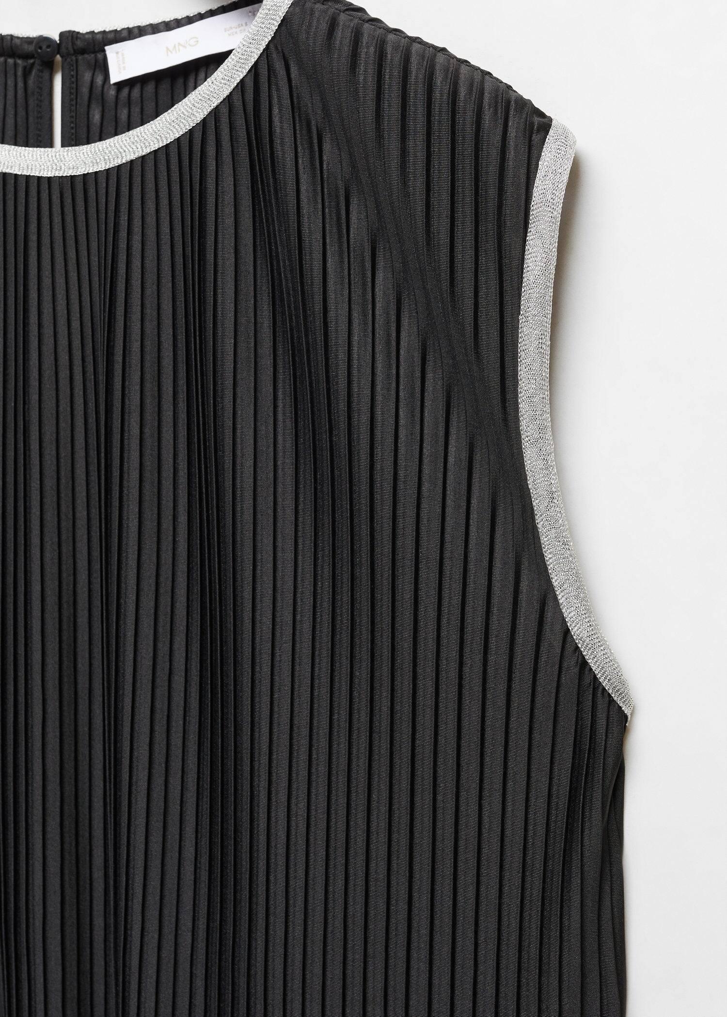 Mango - Black Sleeveless Pleated Top