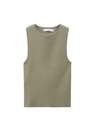 Mango - Khaki Knitted Top With Wide Straps