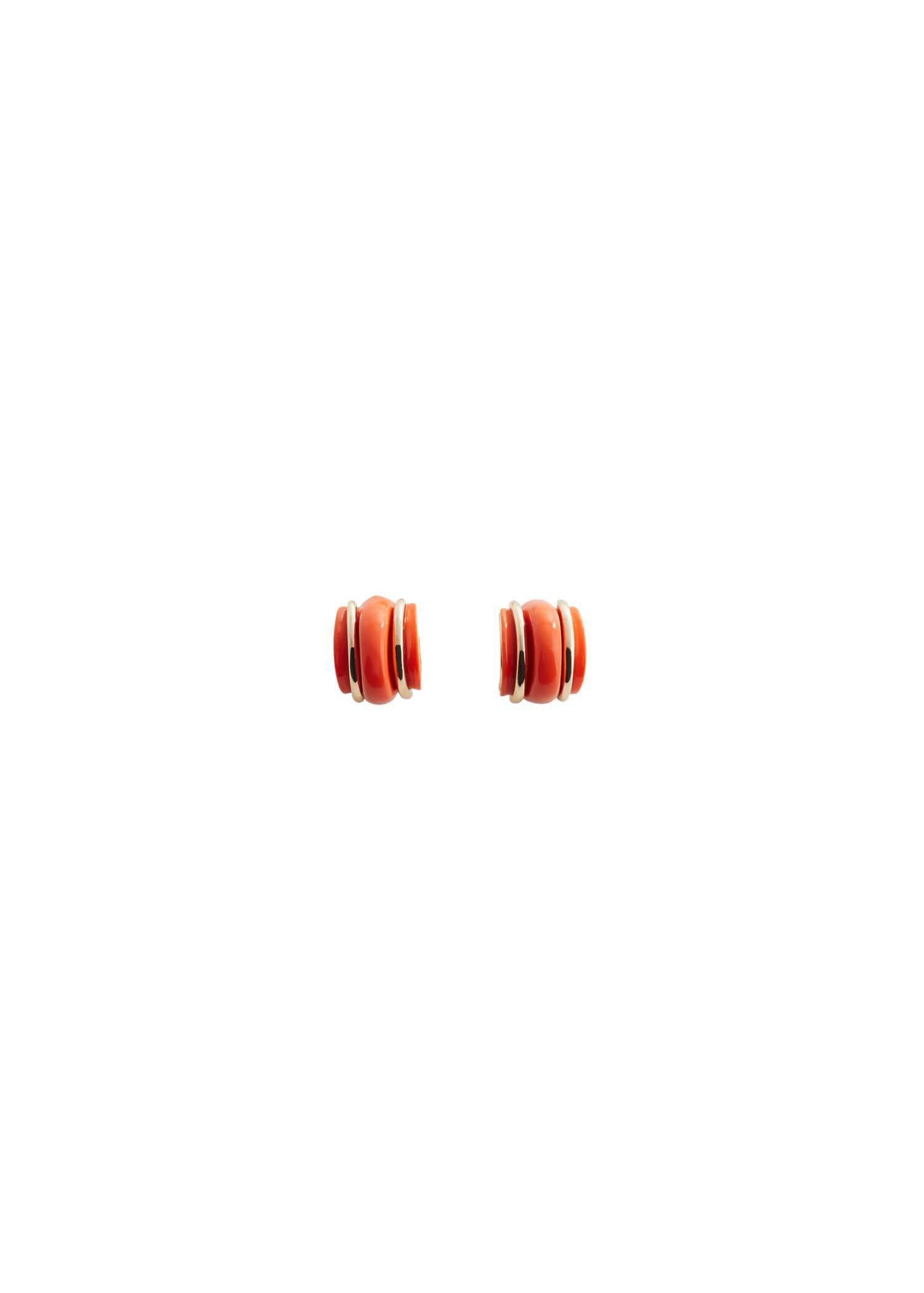 Mango - Red Volume Hoop Earrings