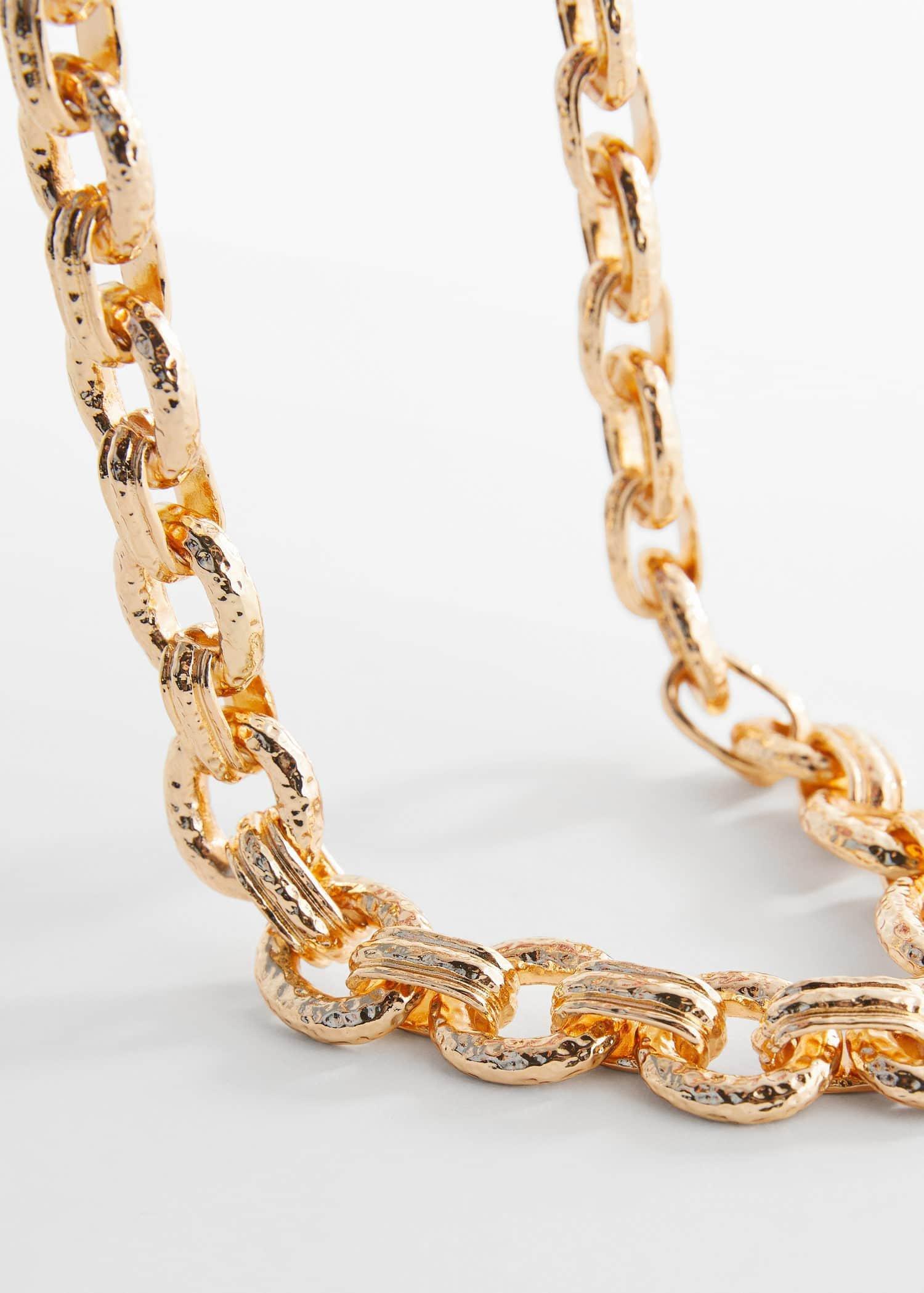 Mango - Gold Textured Chain Necklace