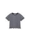 Mango - Navy Striped Cotton T-Shirt, Kids Girls