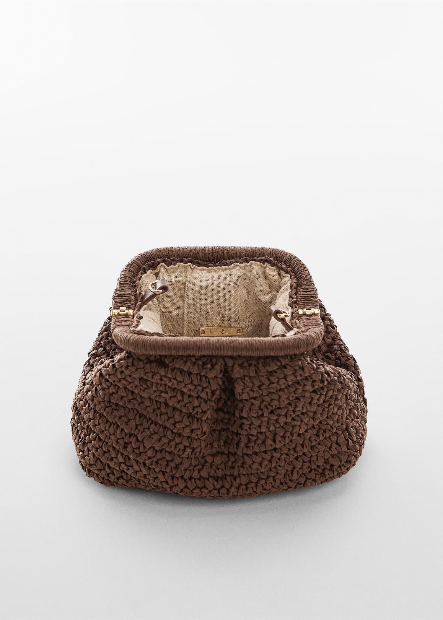 Brown Rattan Clutch Bag, , large image number 2
