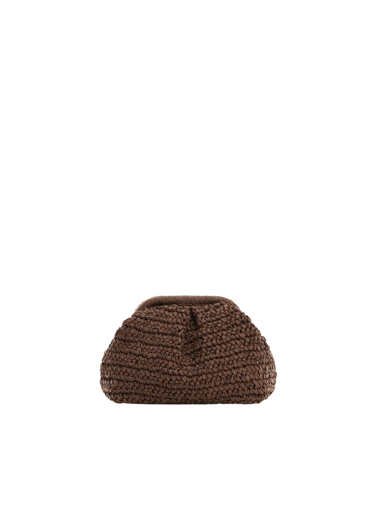 Brown Rattan Clutch Bag, , large image number 3