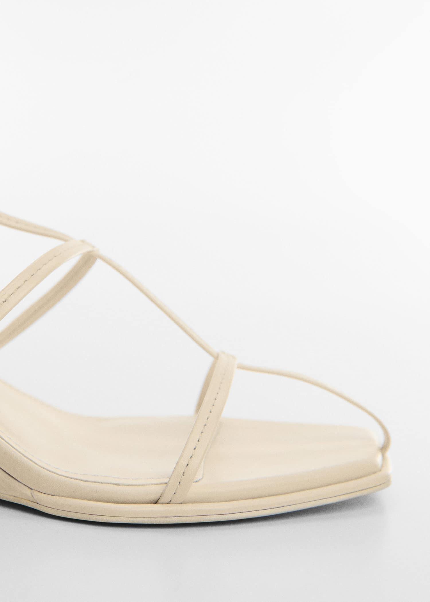 Mango - White Leather Straps Sandals