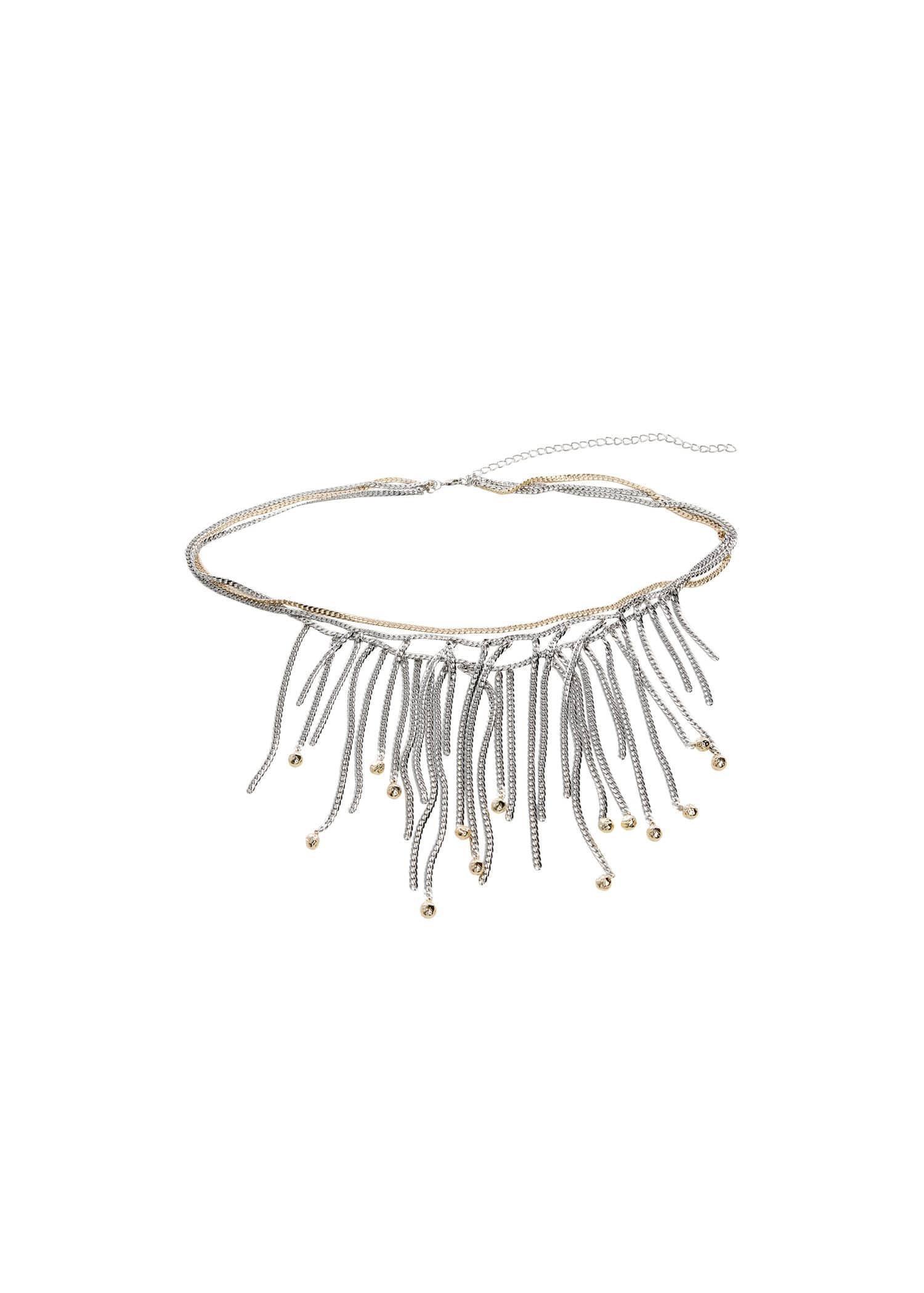 Silver Triple-Beaded Chain Belt, , large image number 2