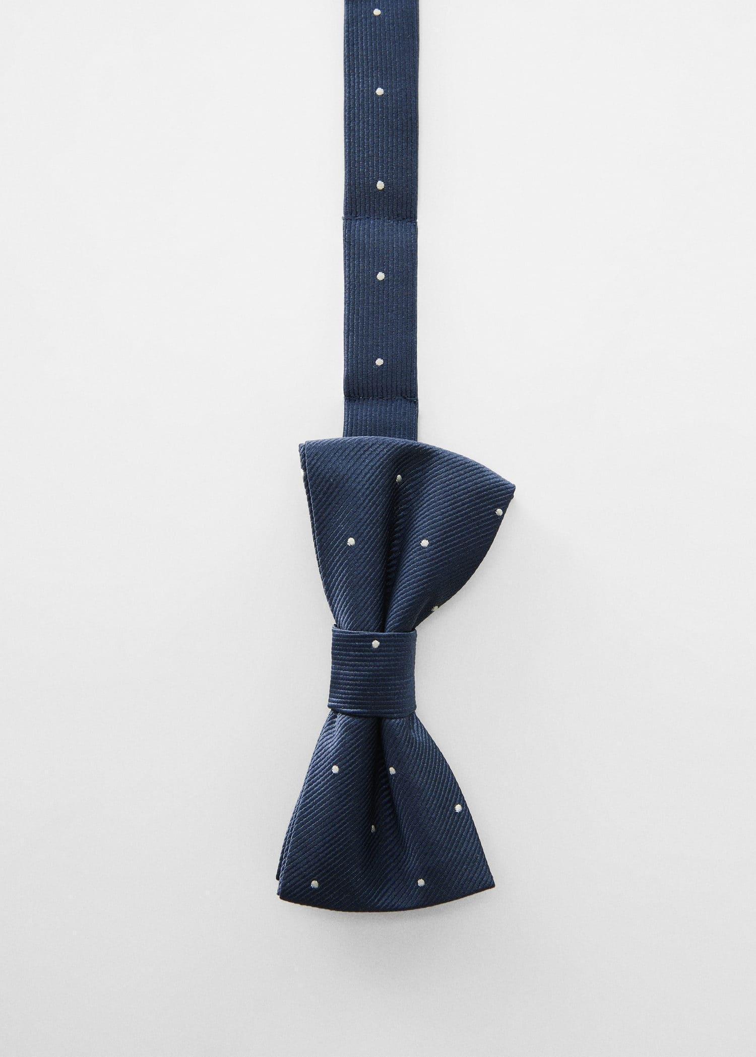 Navy Polka-Dots Bow Tie, Kids Boy, , large image number 0