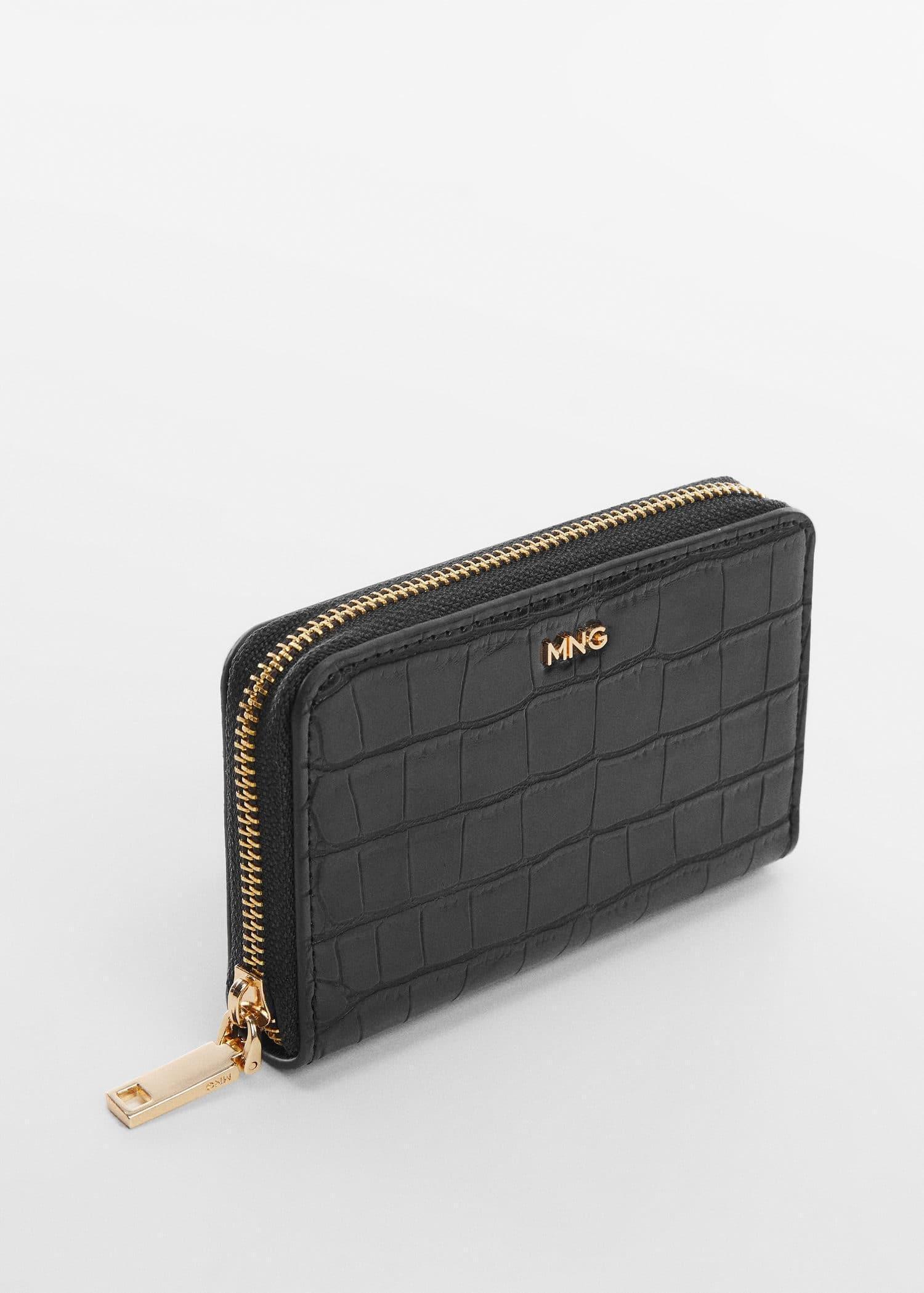 Black Crocodile Purse With Logo, , large image number 0