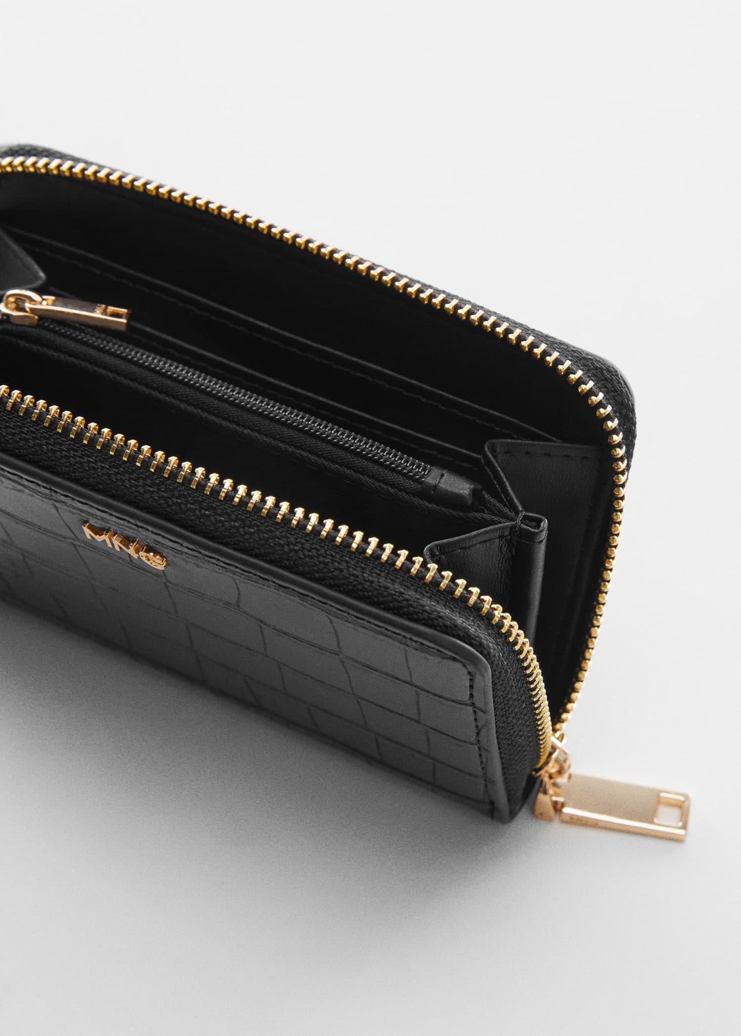 Black Crocodile Purse With Logo, , large image number 1