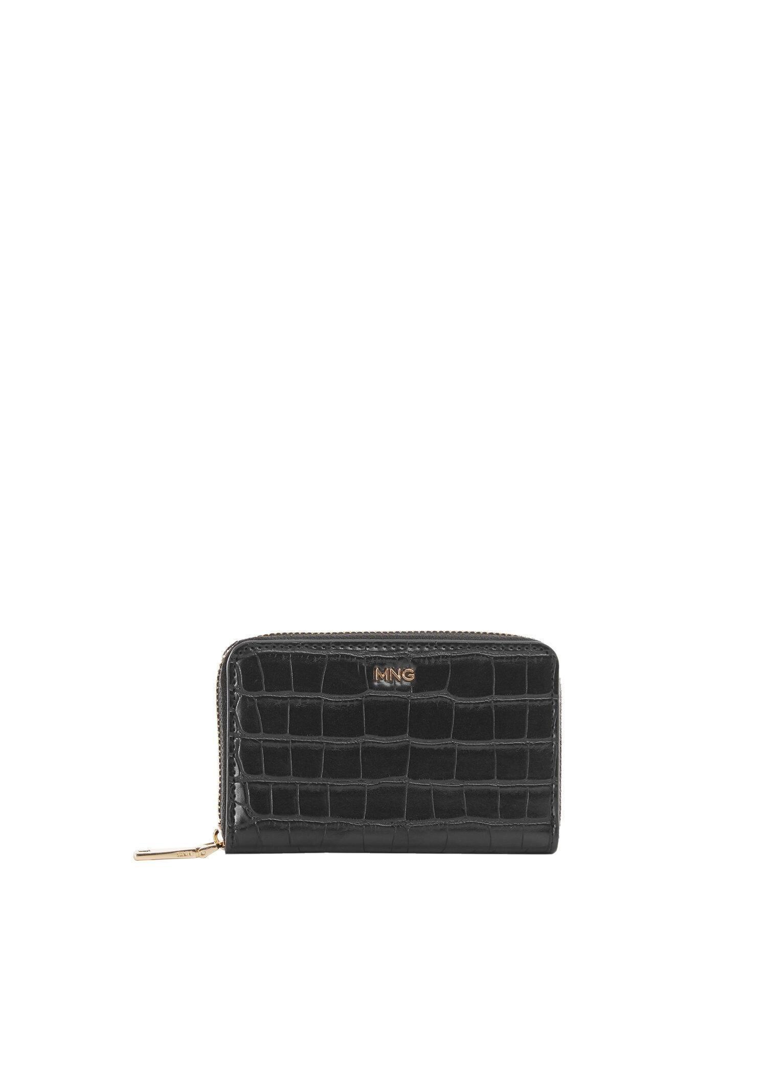 Black Crocodile Purse With Logo, , large image number 3